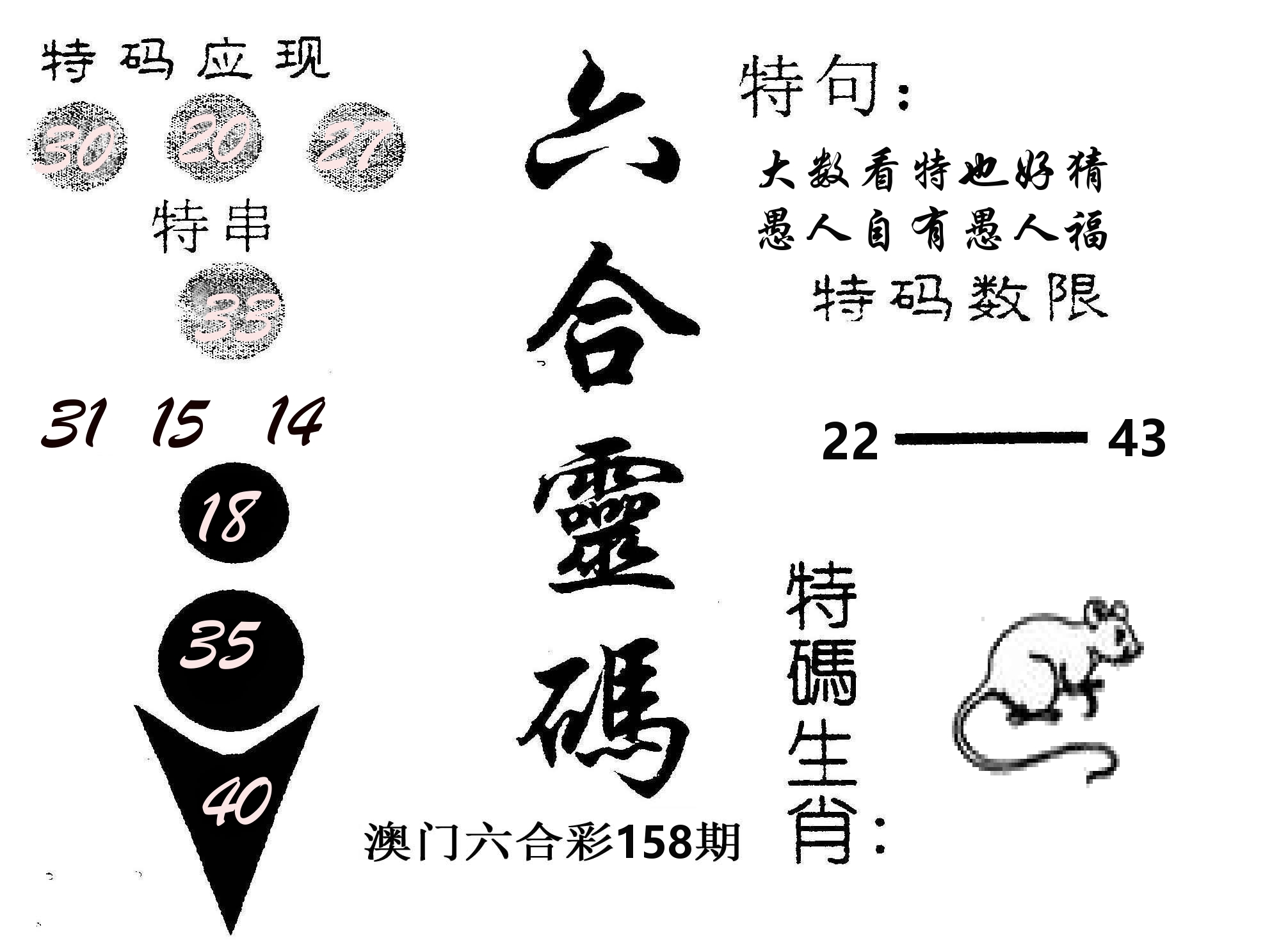 六合灵码 第158期