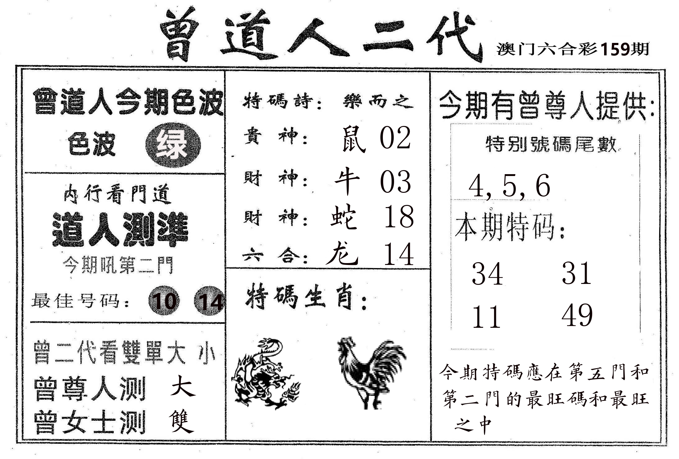 曾二代 第159期