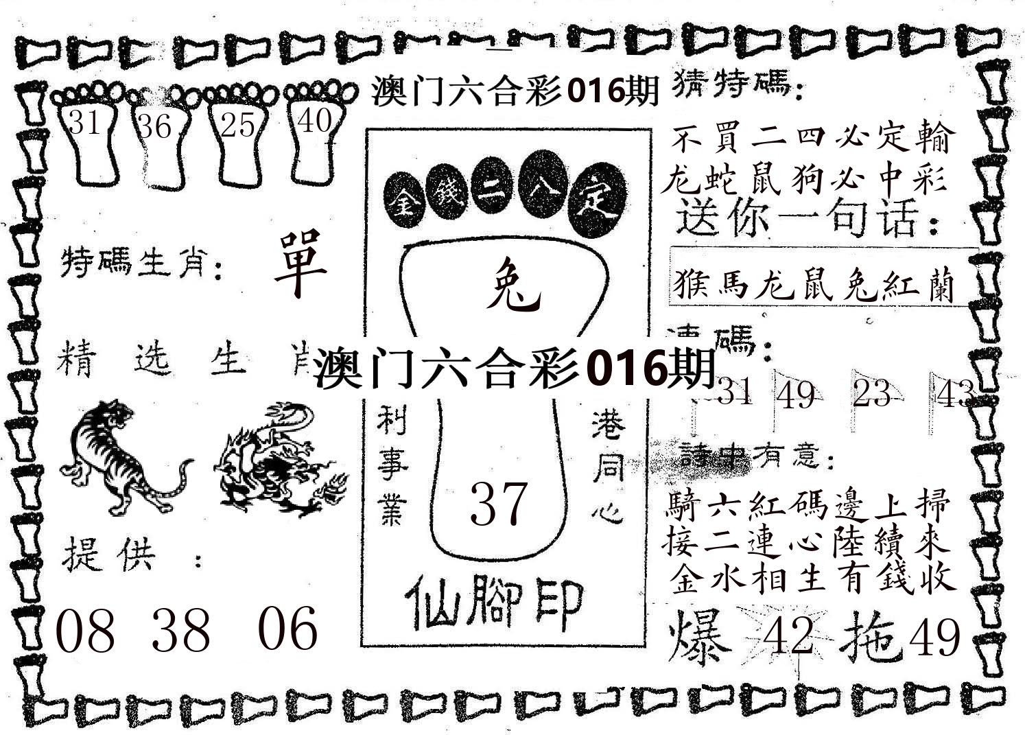 仙脚印 第16期