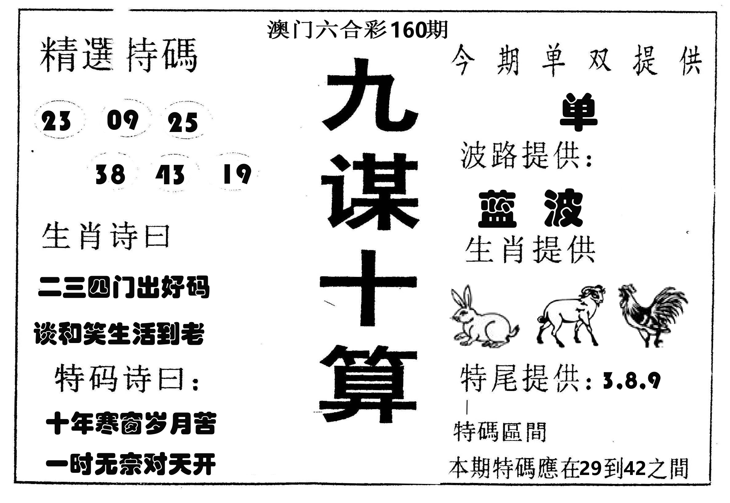 九谋十算 第160期