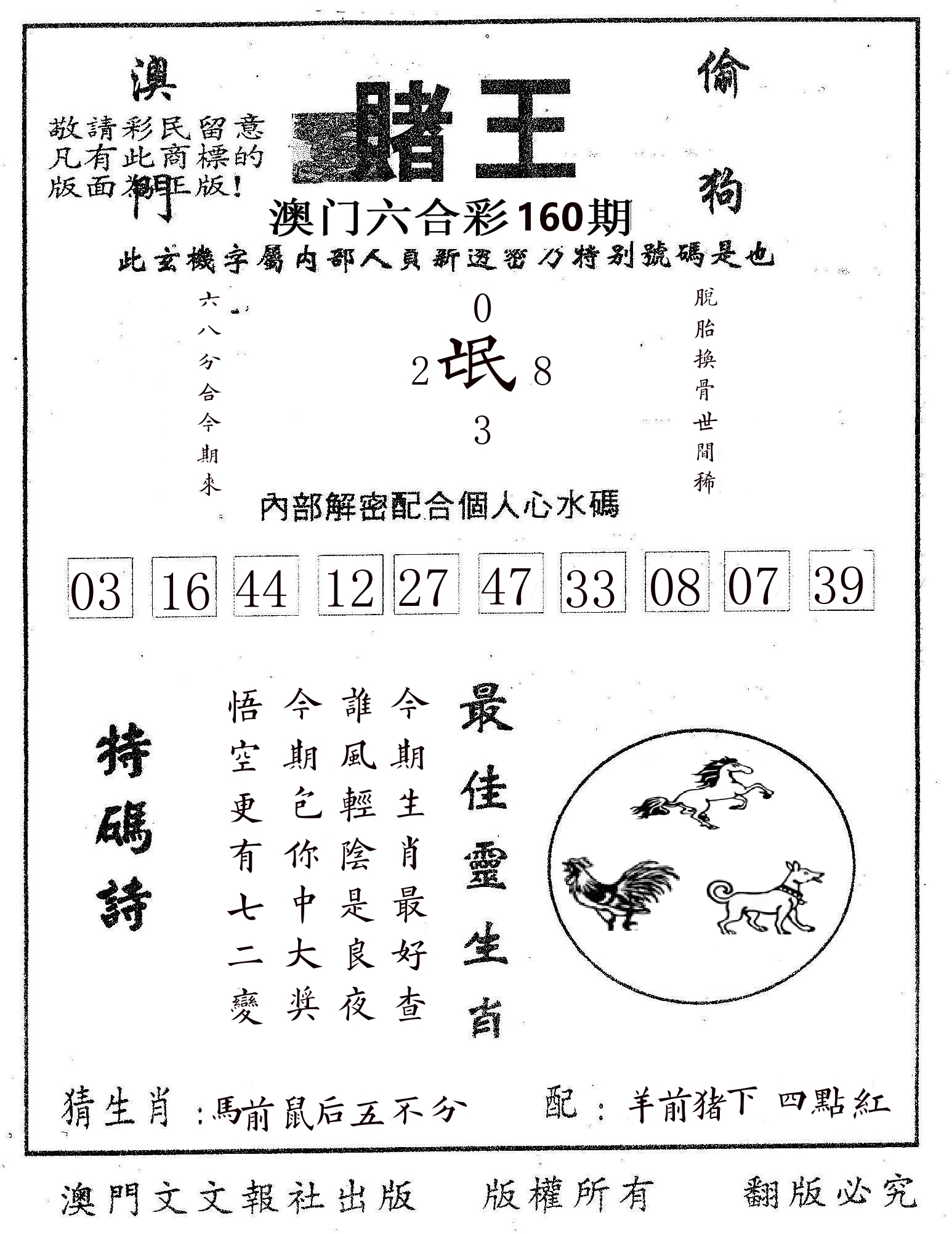 赌王 第160期
