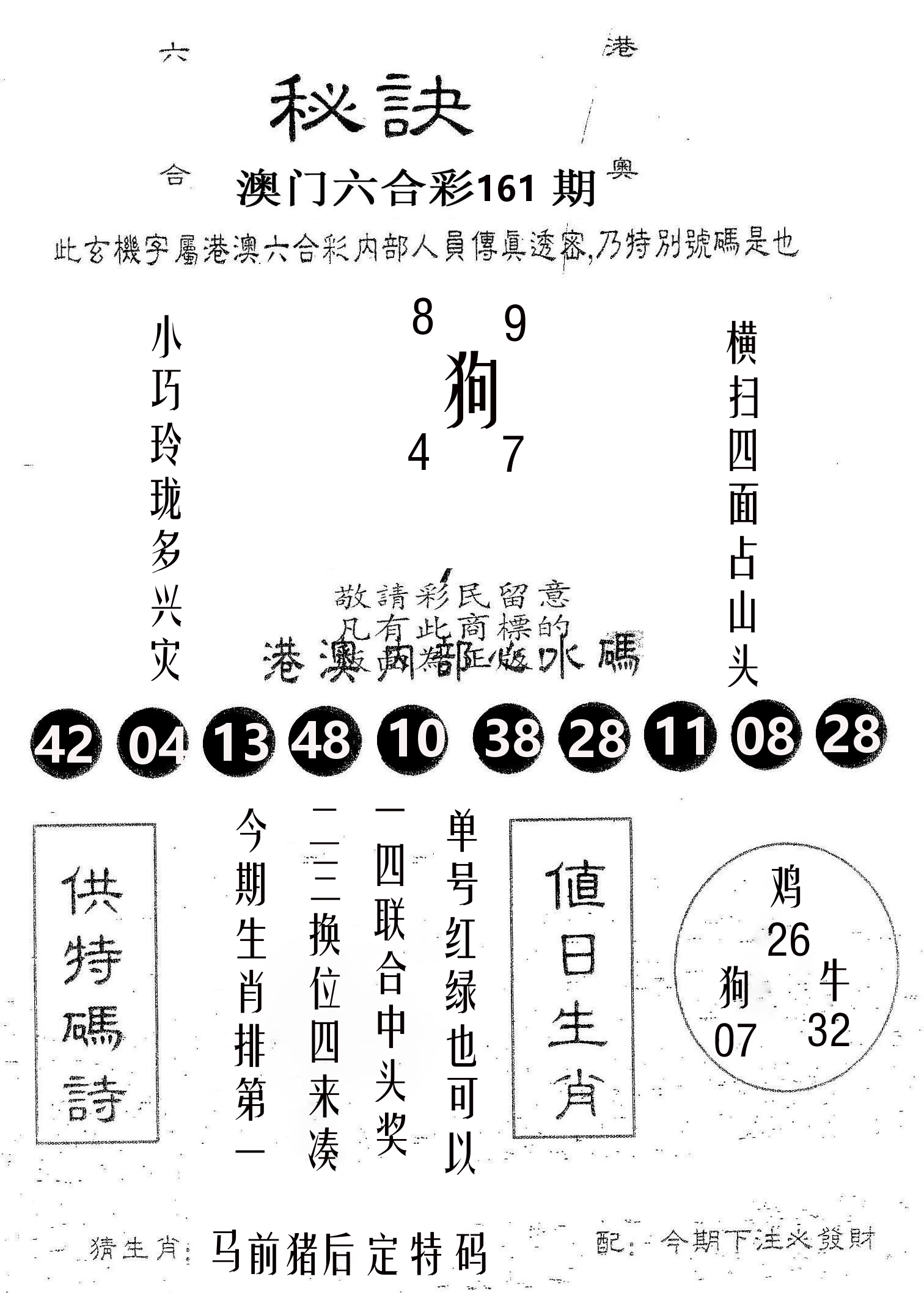 秘决 第161期