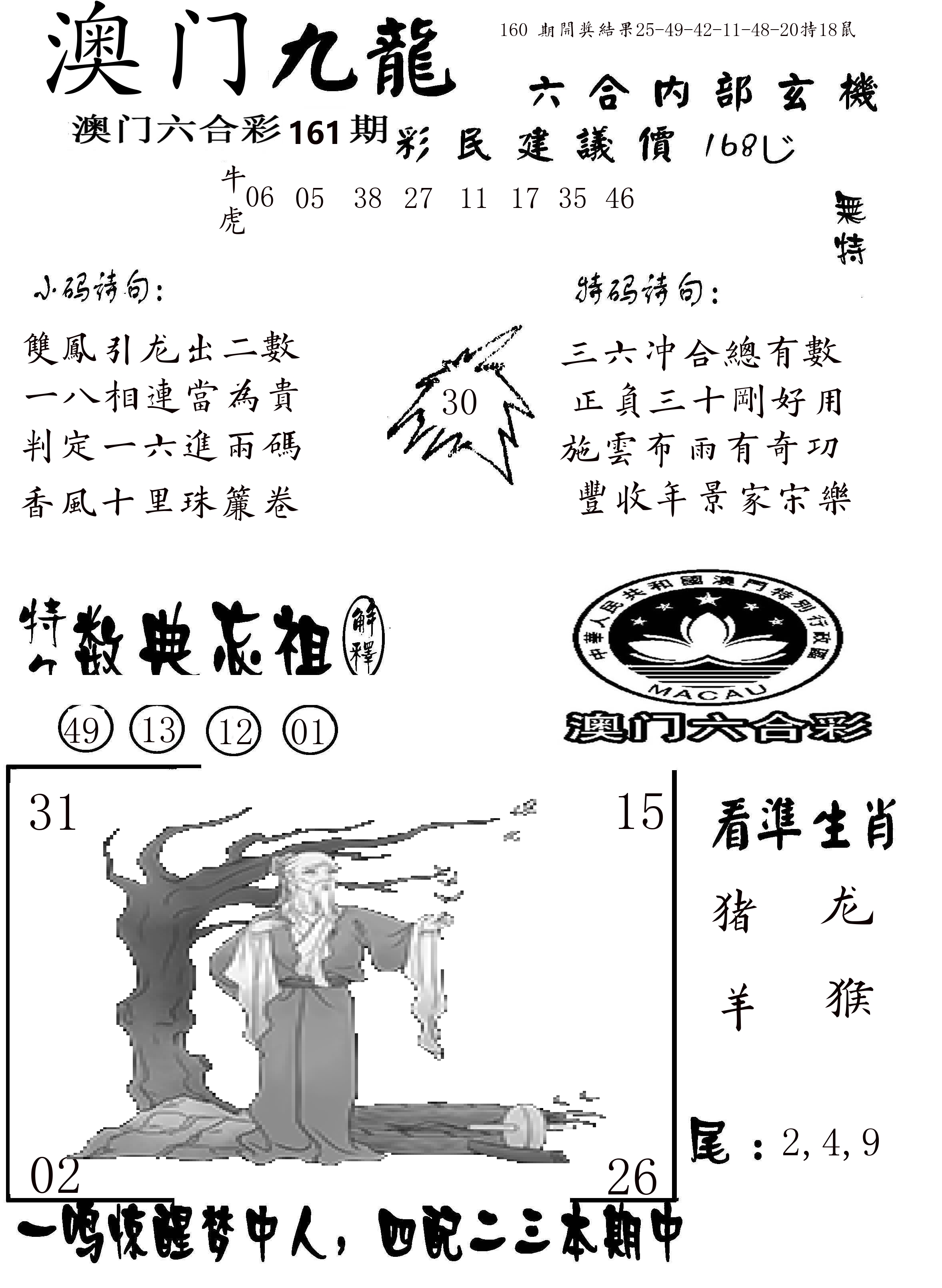 澳门传真1 第161期
