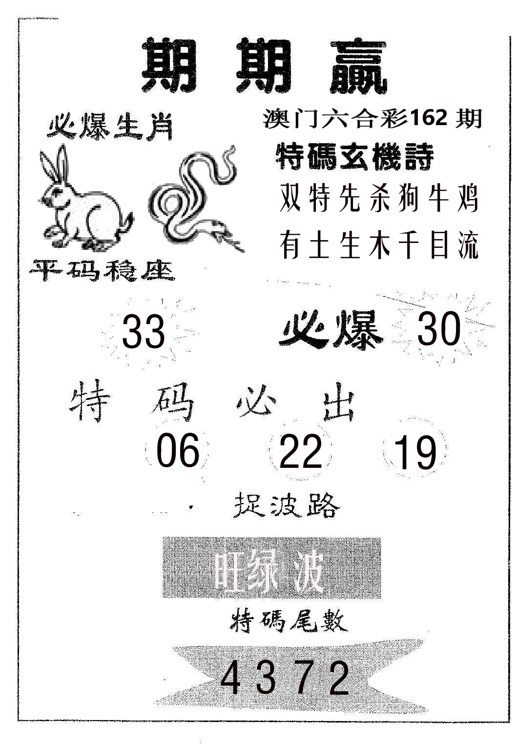 期期赢 第162期