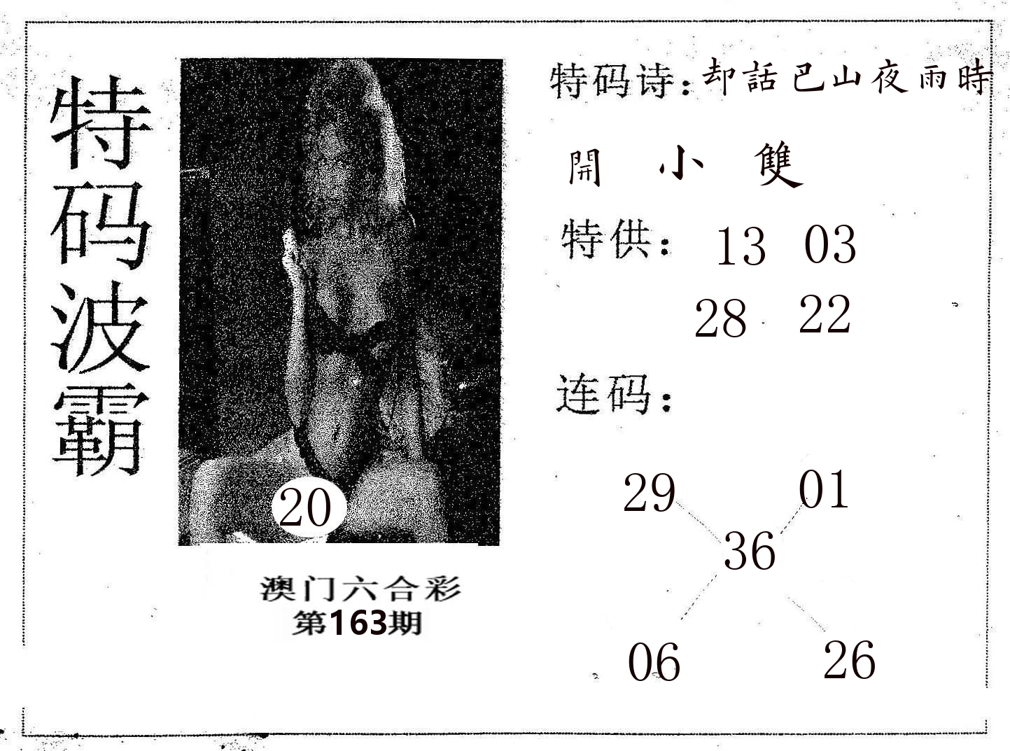 特码波霸 第163期