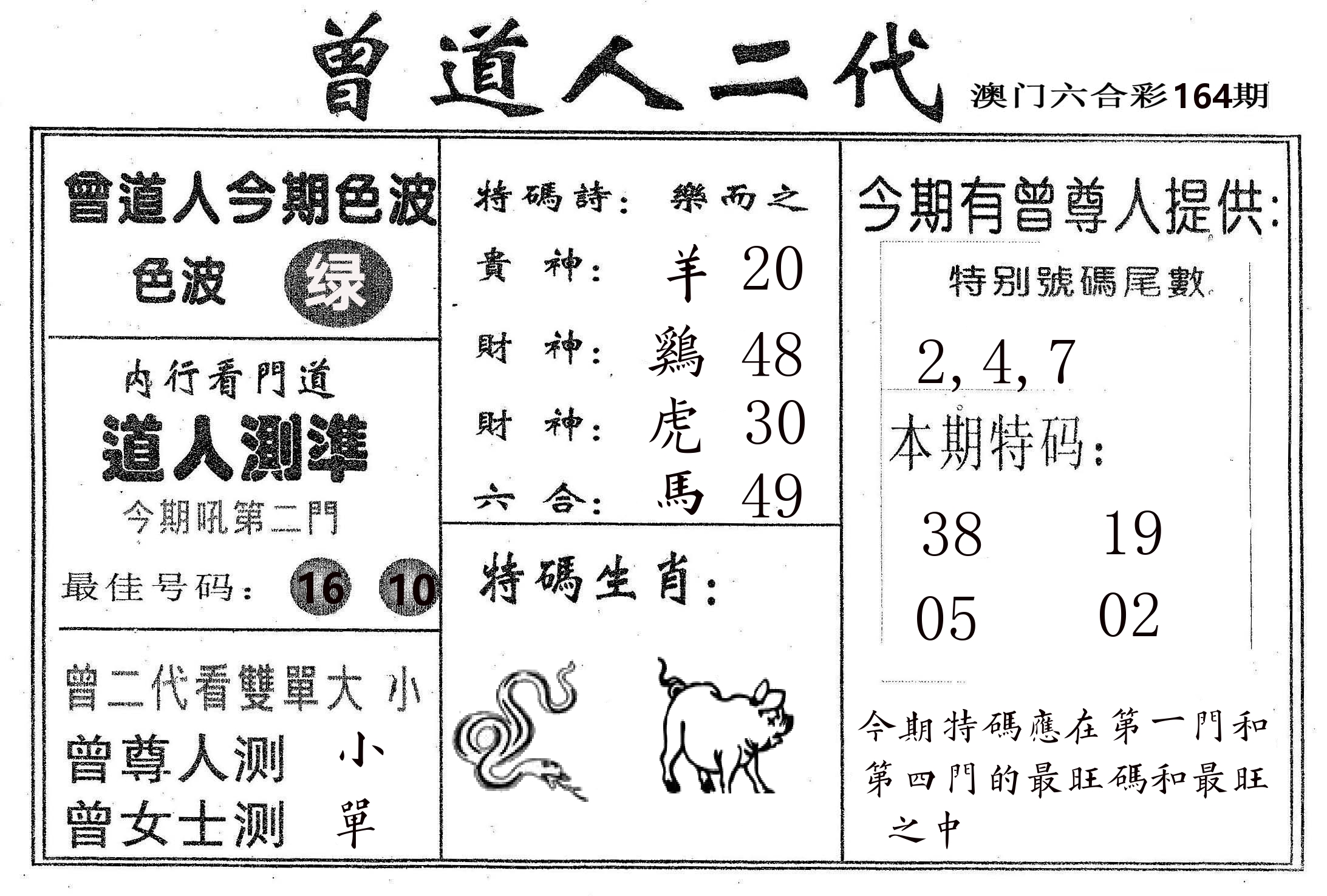 曾二代 第164期
