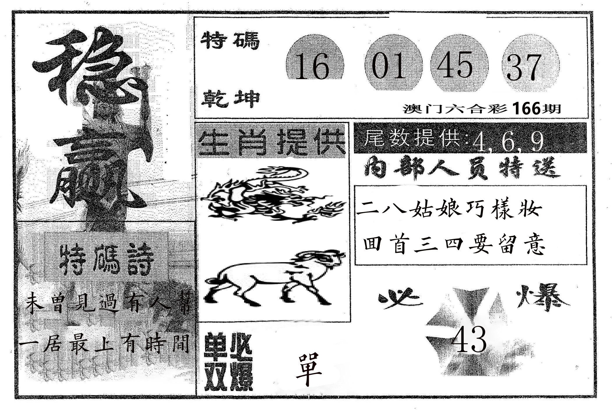 稳赢 第166期