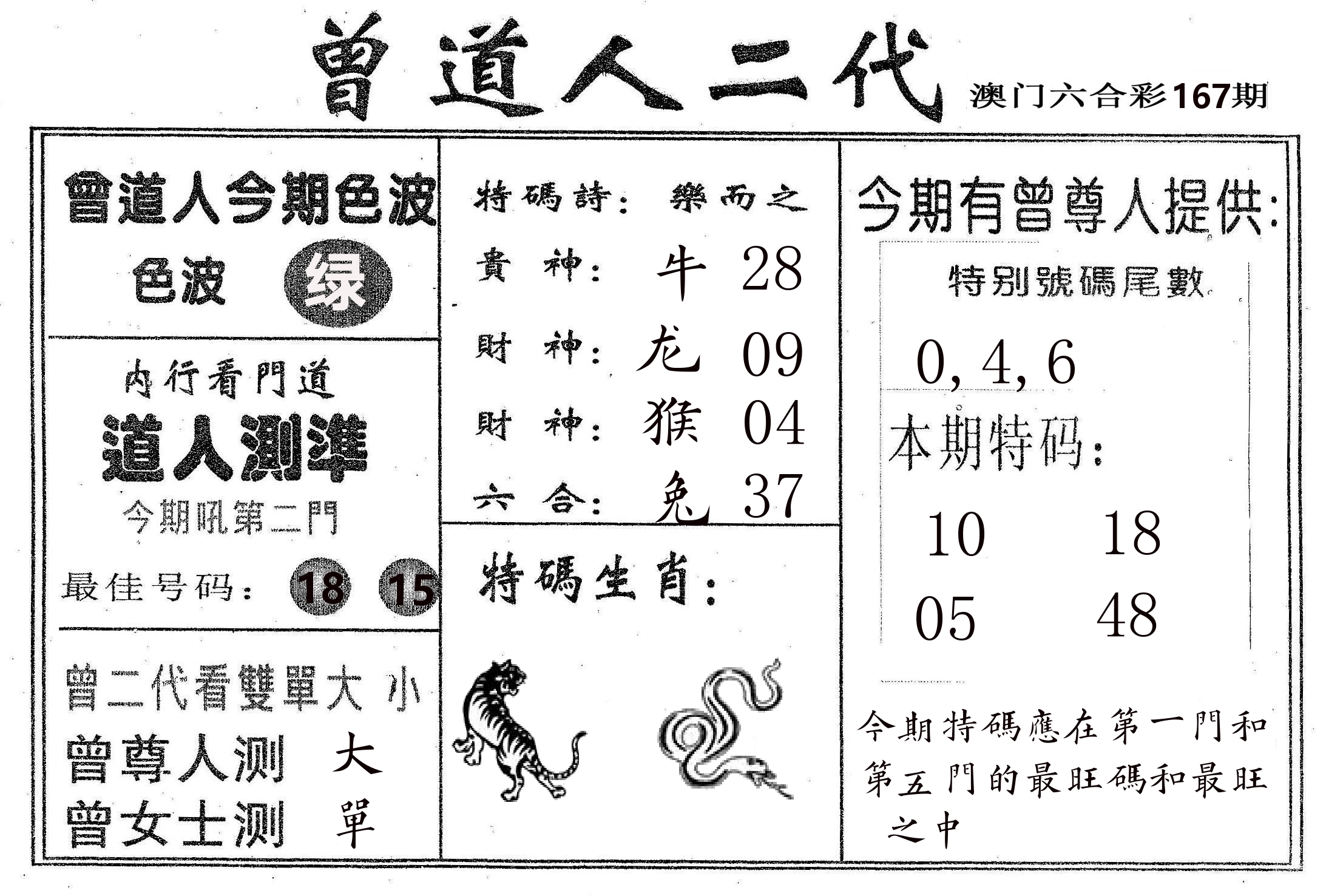 曾二代 第167期