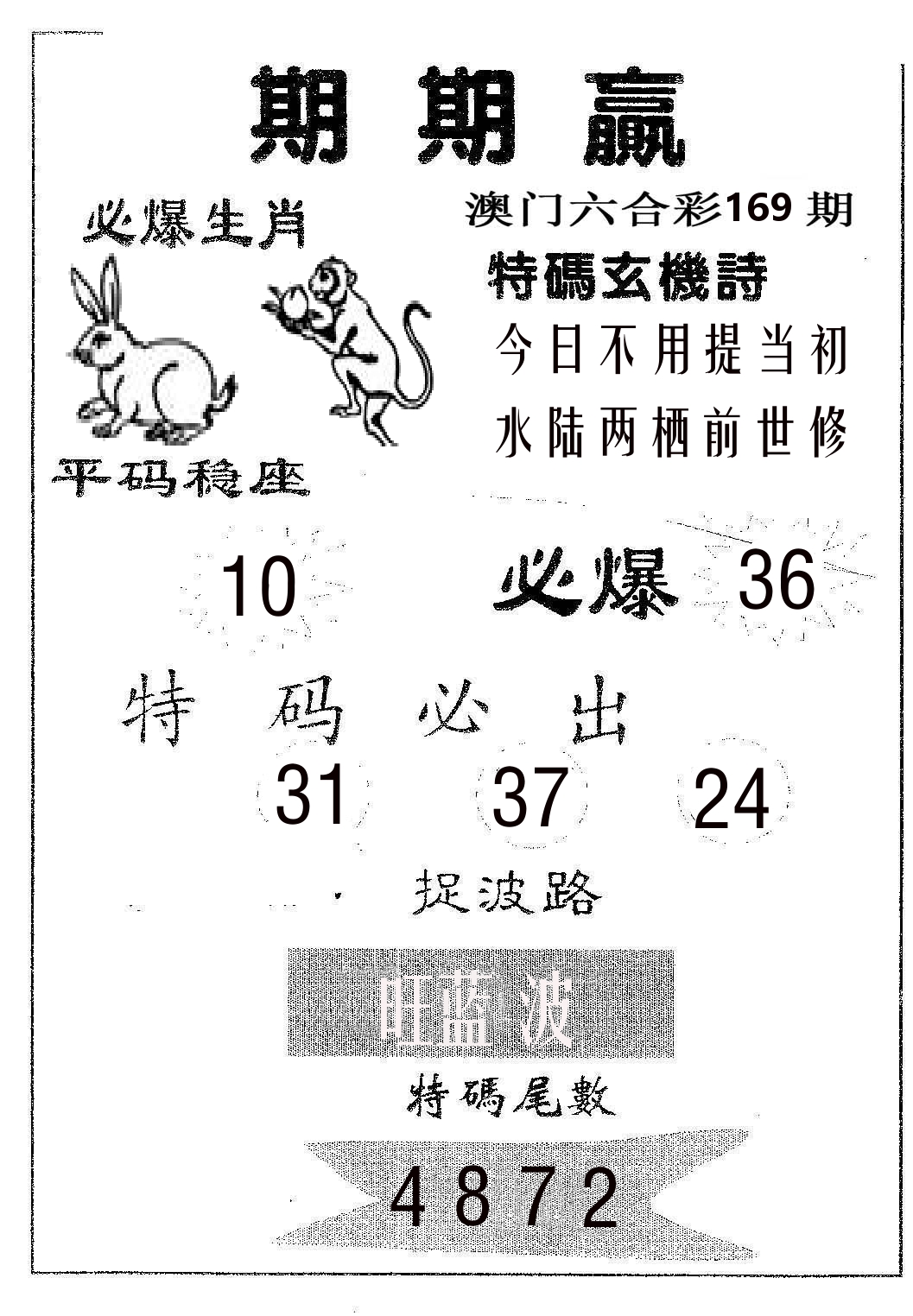 期期赢 第169期