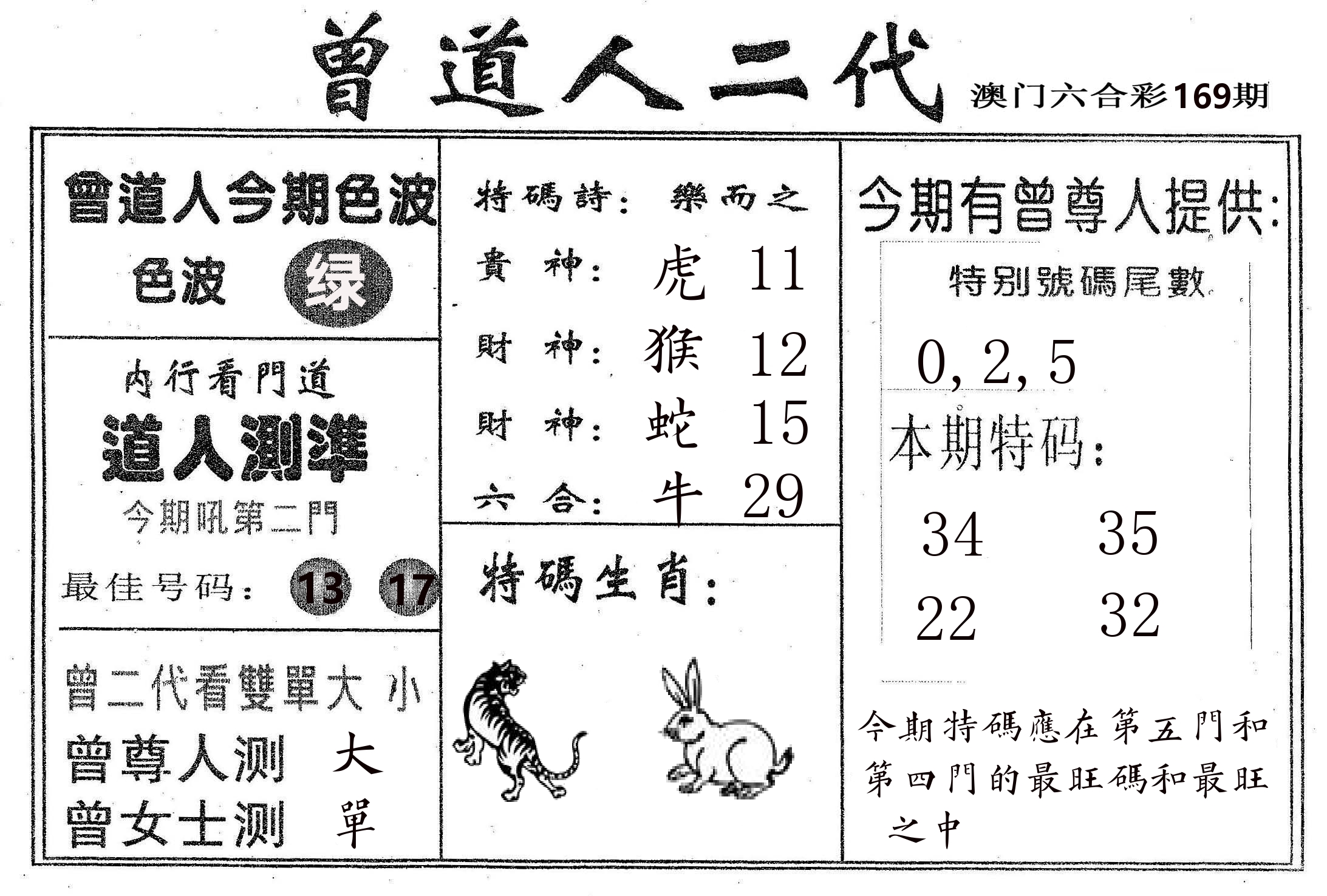 曾二代 第169期