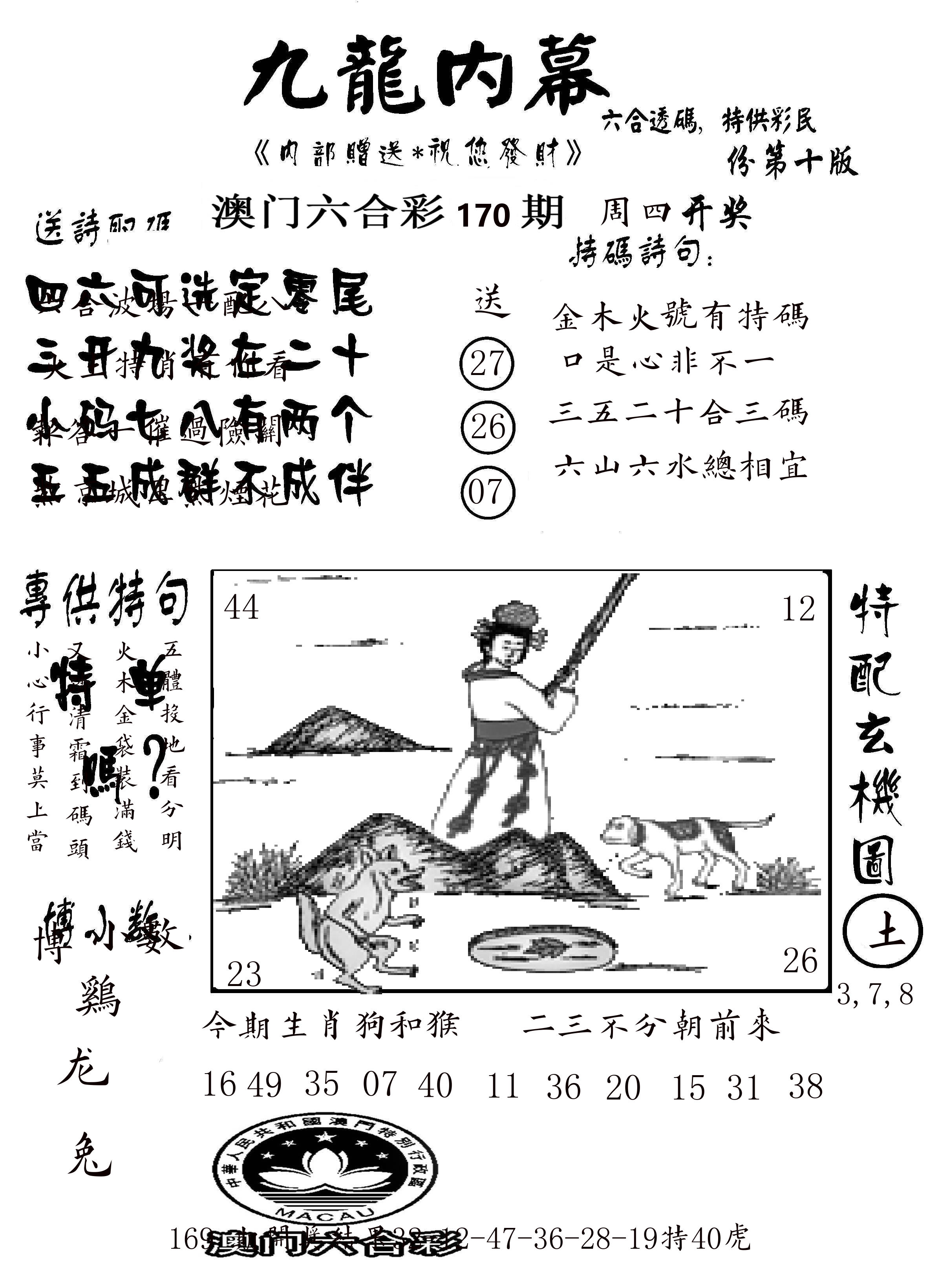 澳门传真2 第170期