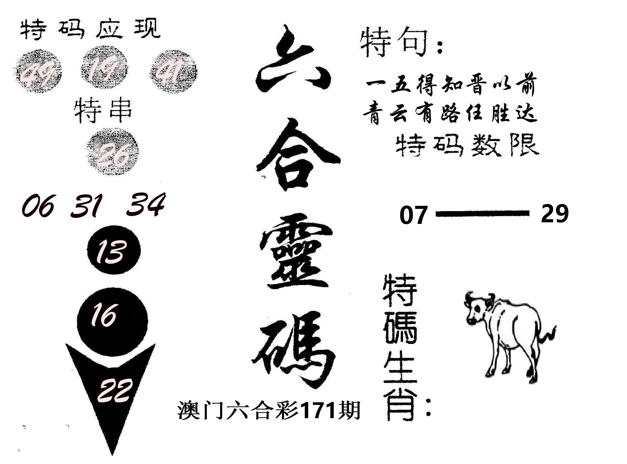 六合灵码 第171期