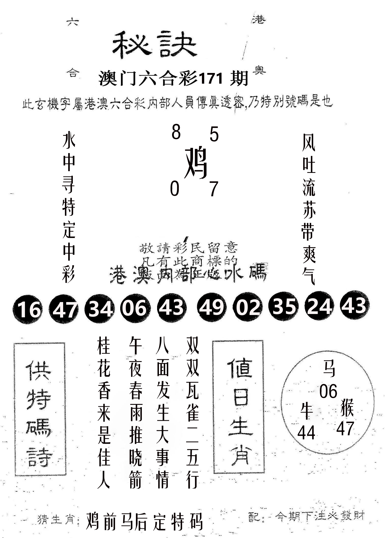 秘决 第171期