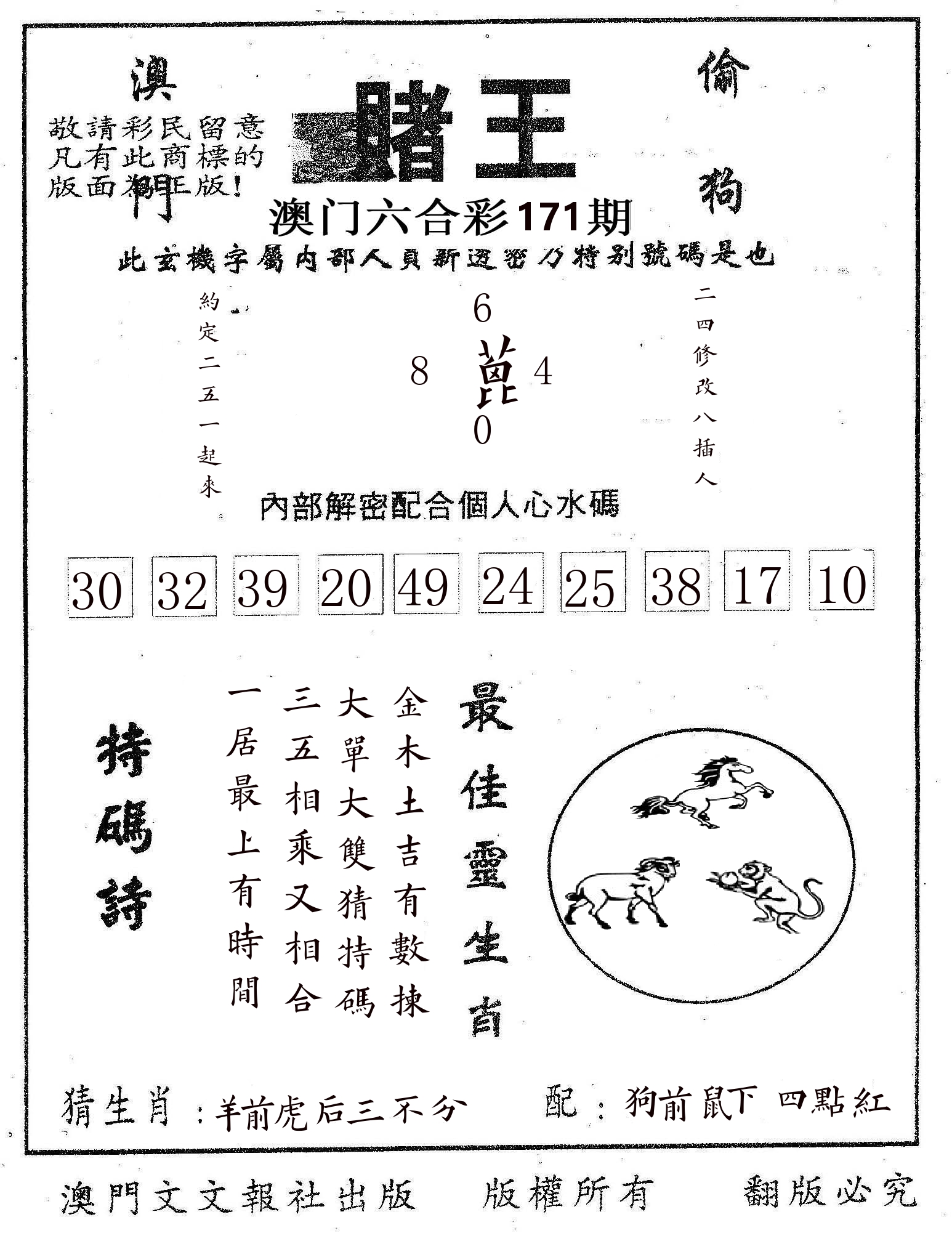 赌王 第171期