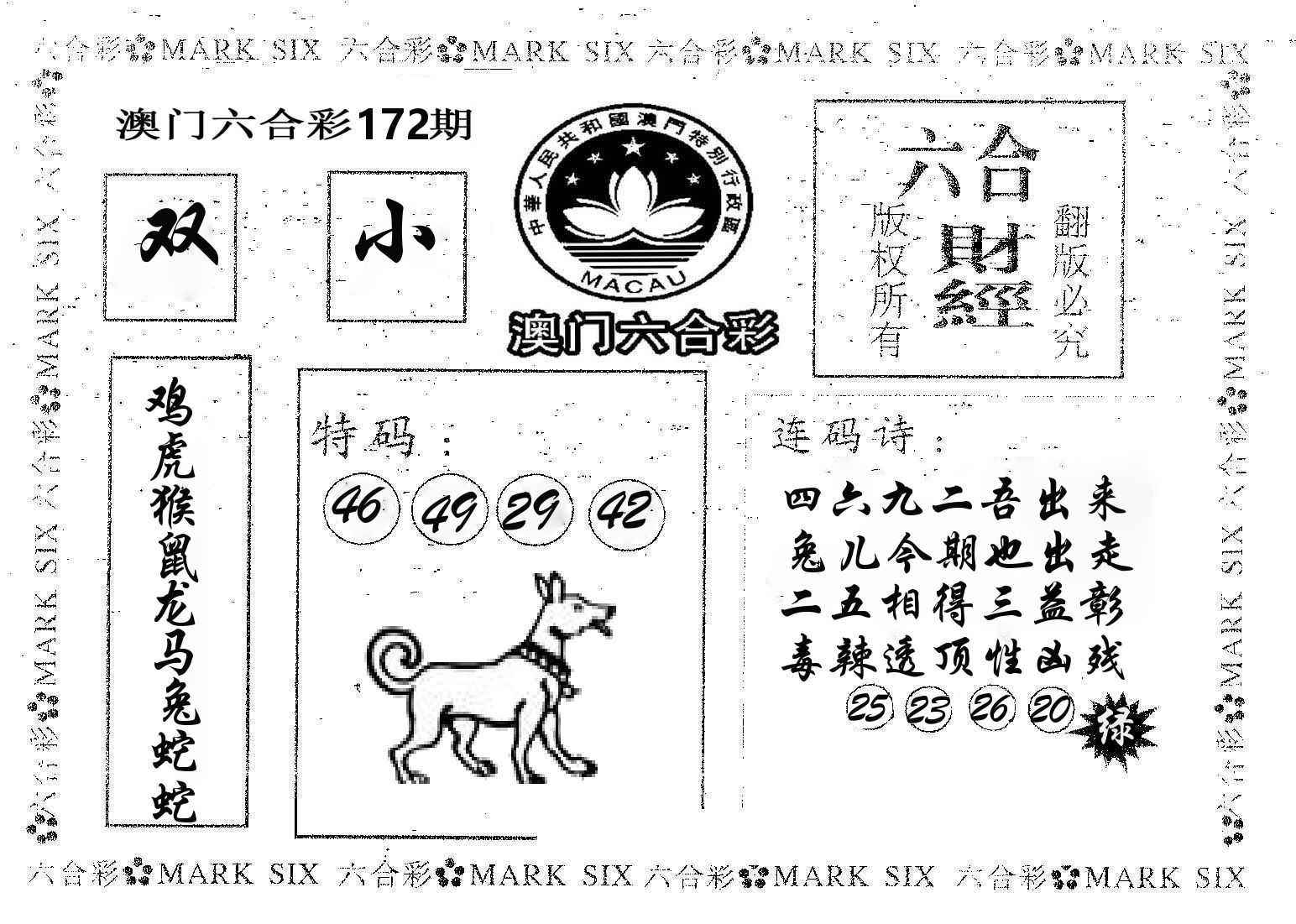 六合财经 第172期