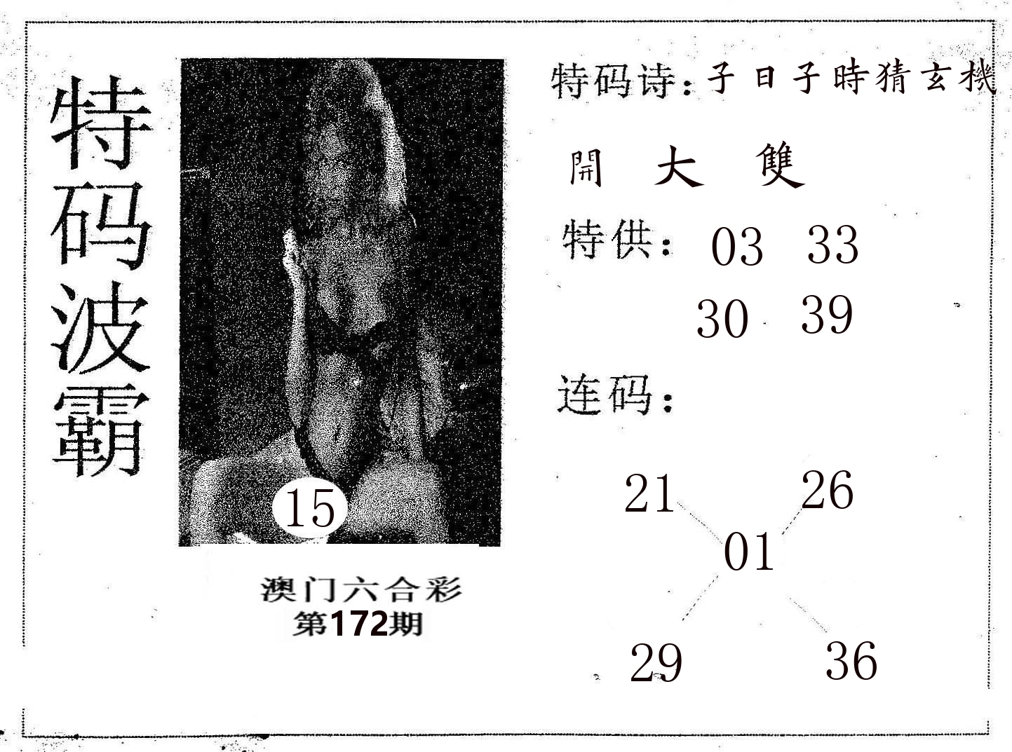 特码波霸 第172期