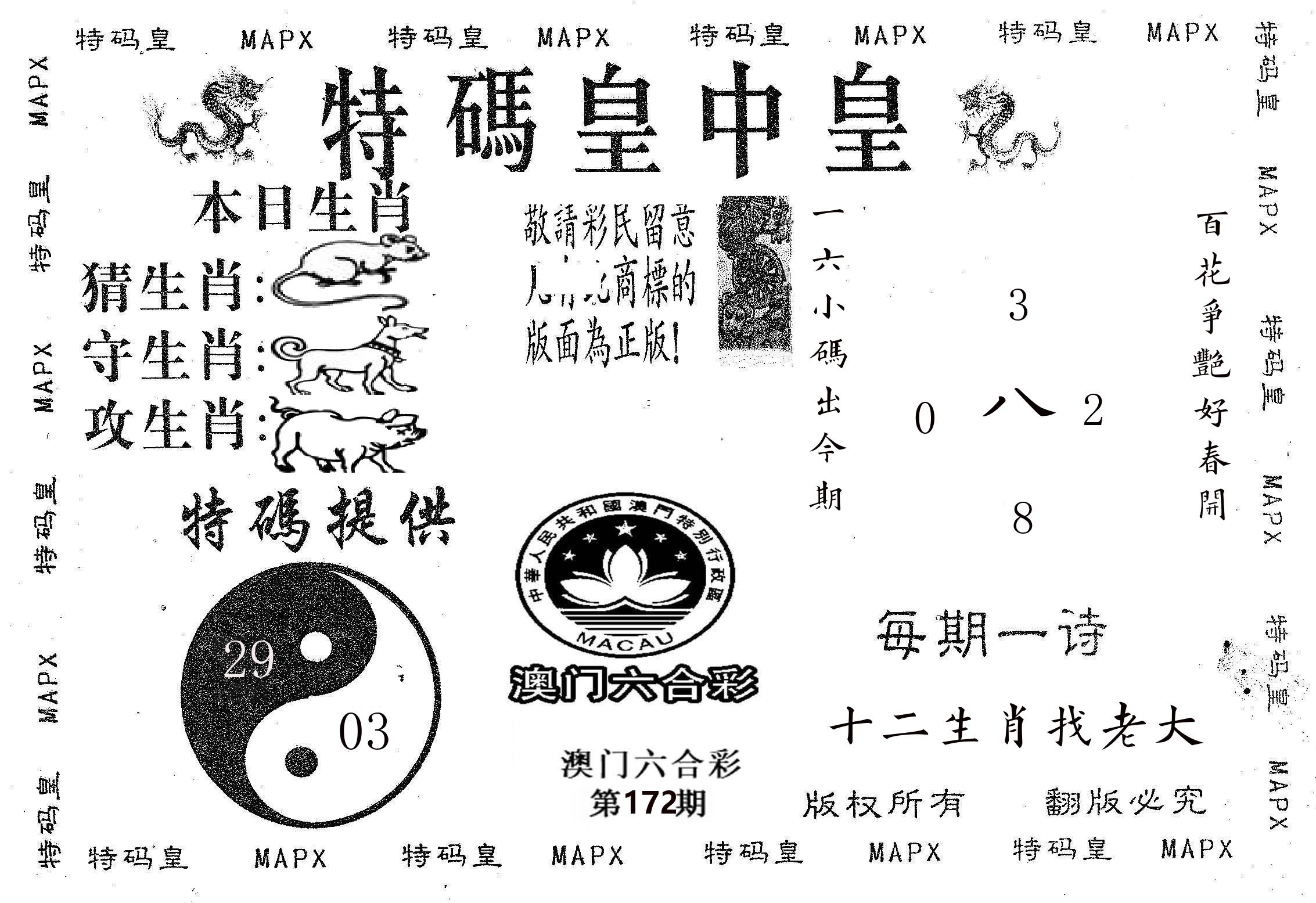 皇中皇B 第172期