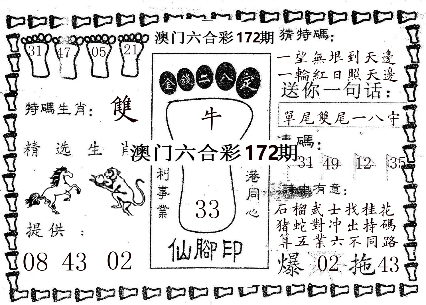 仙脚印 第172期