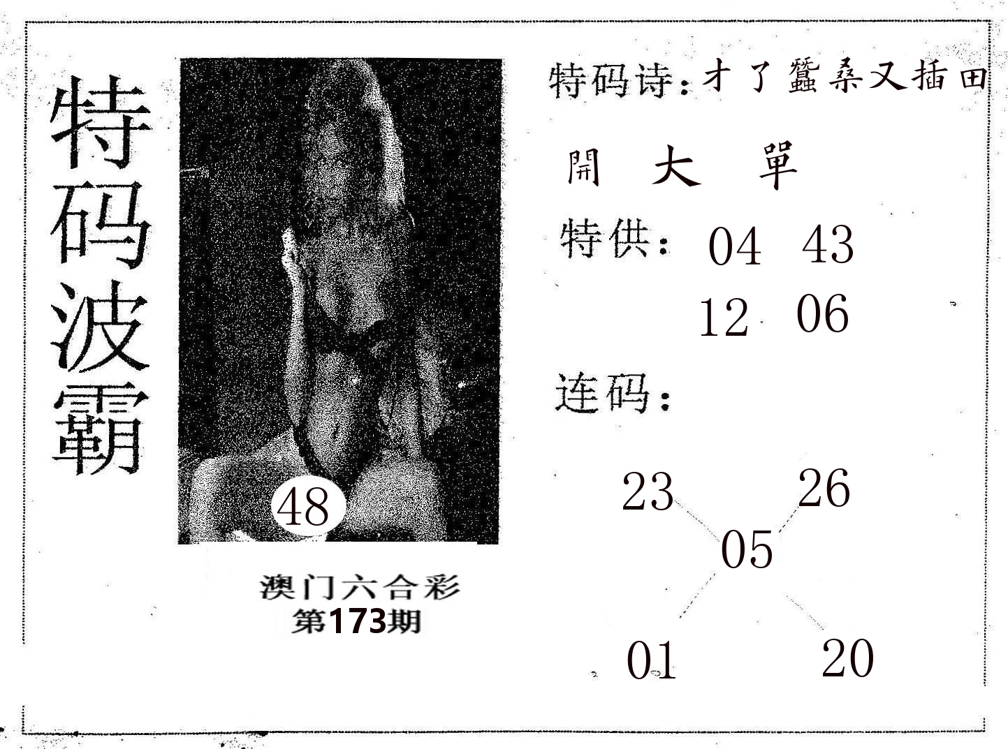 特码波霸 第173期