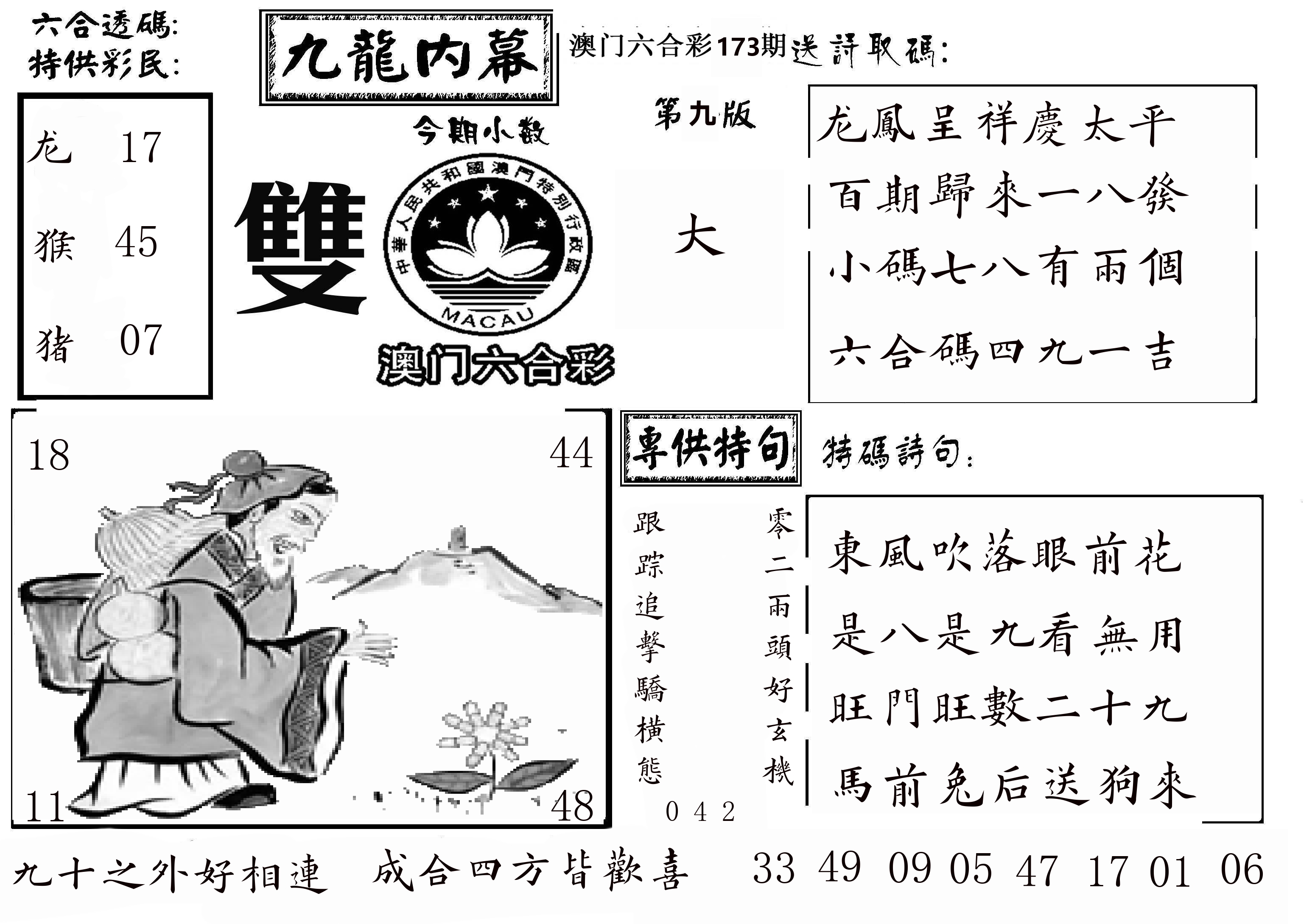 澳门传真3 第173期