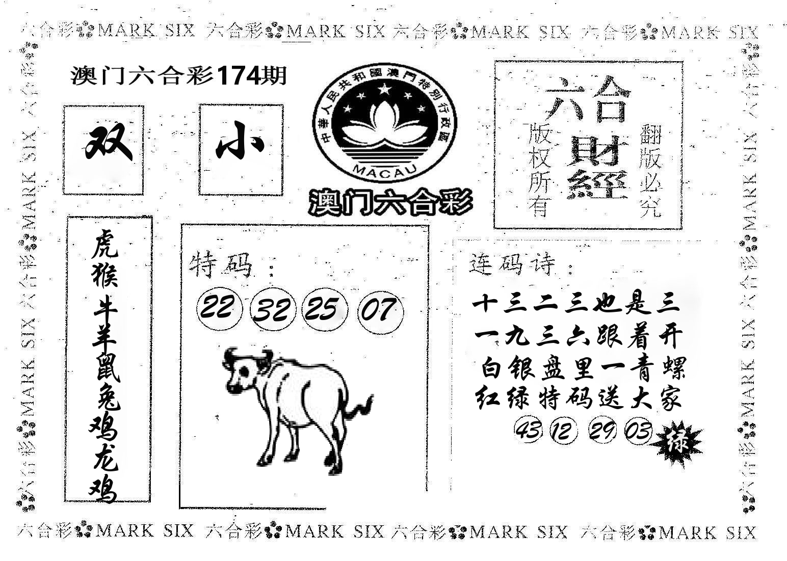 六合财经 第174期