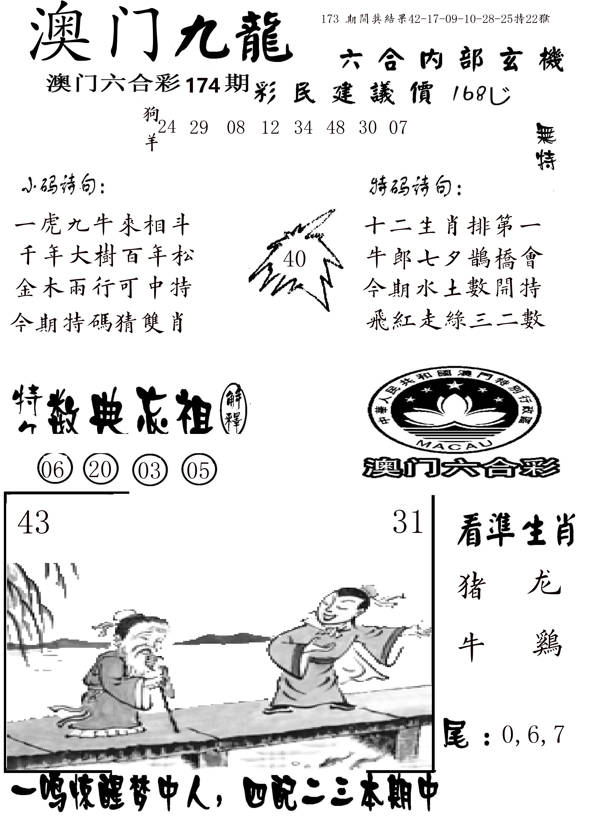 澳门传真1 第174期