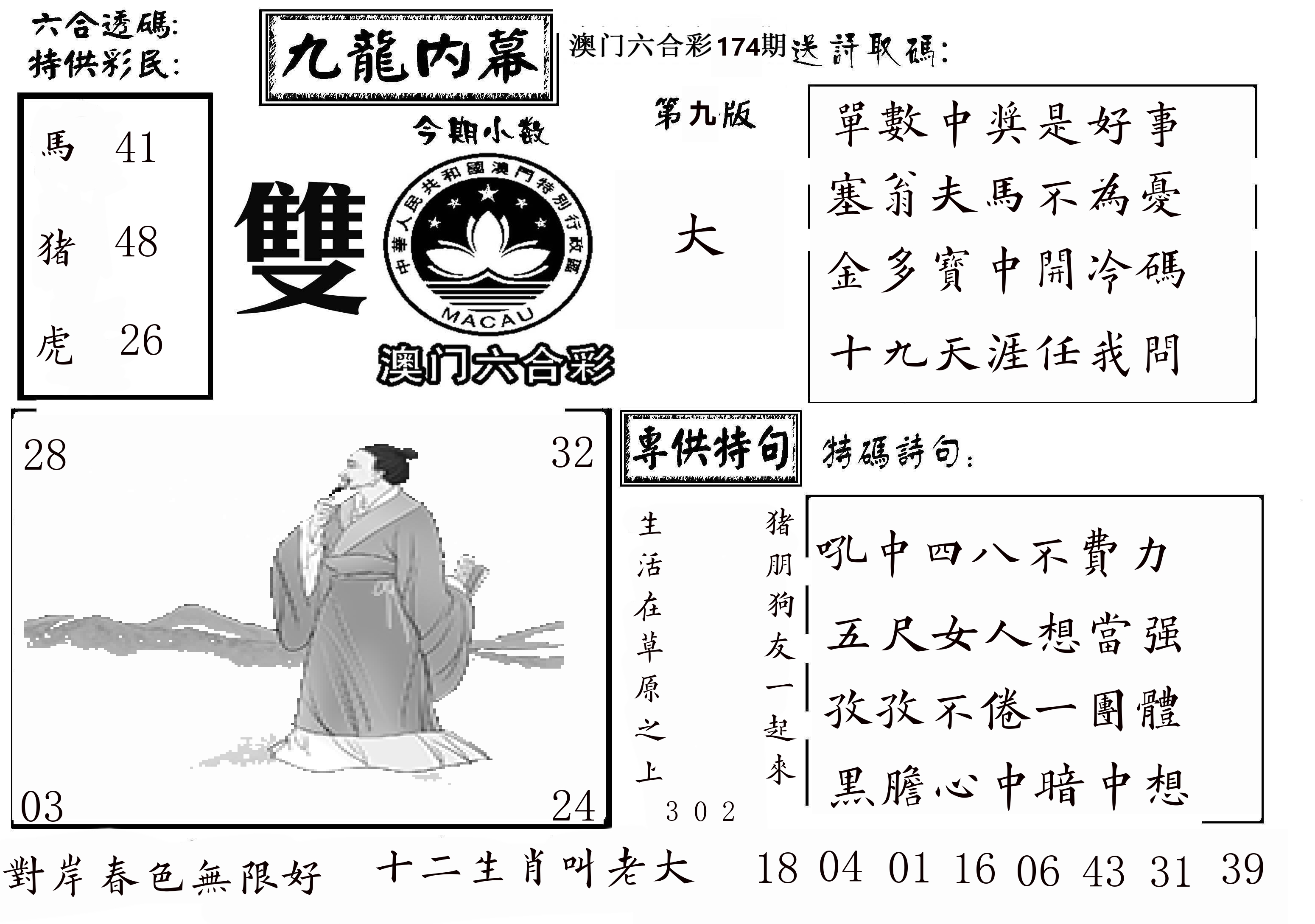 澳门传真3 第174期