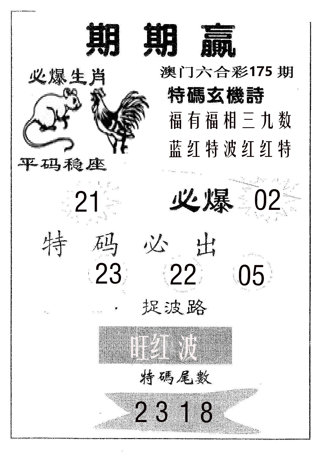 期期赢 第175期