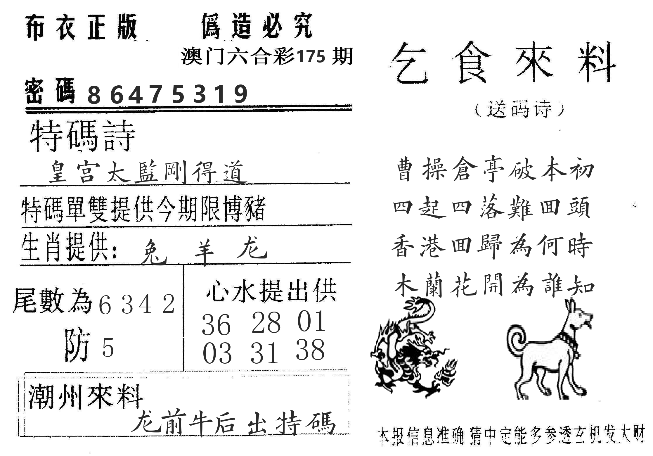 千禧码王 第175期
