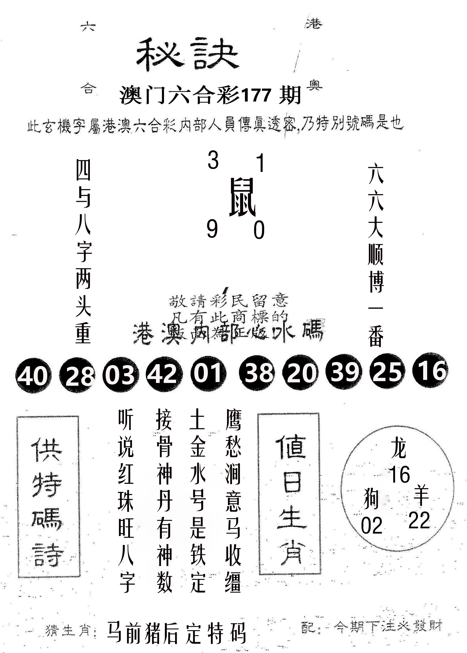 秘决 第177期