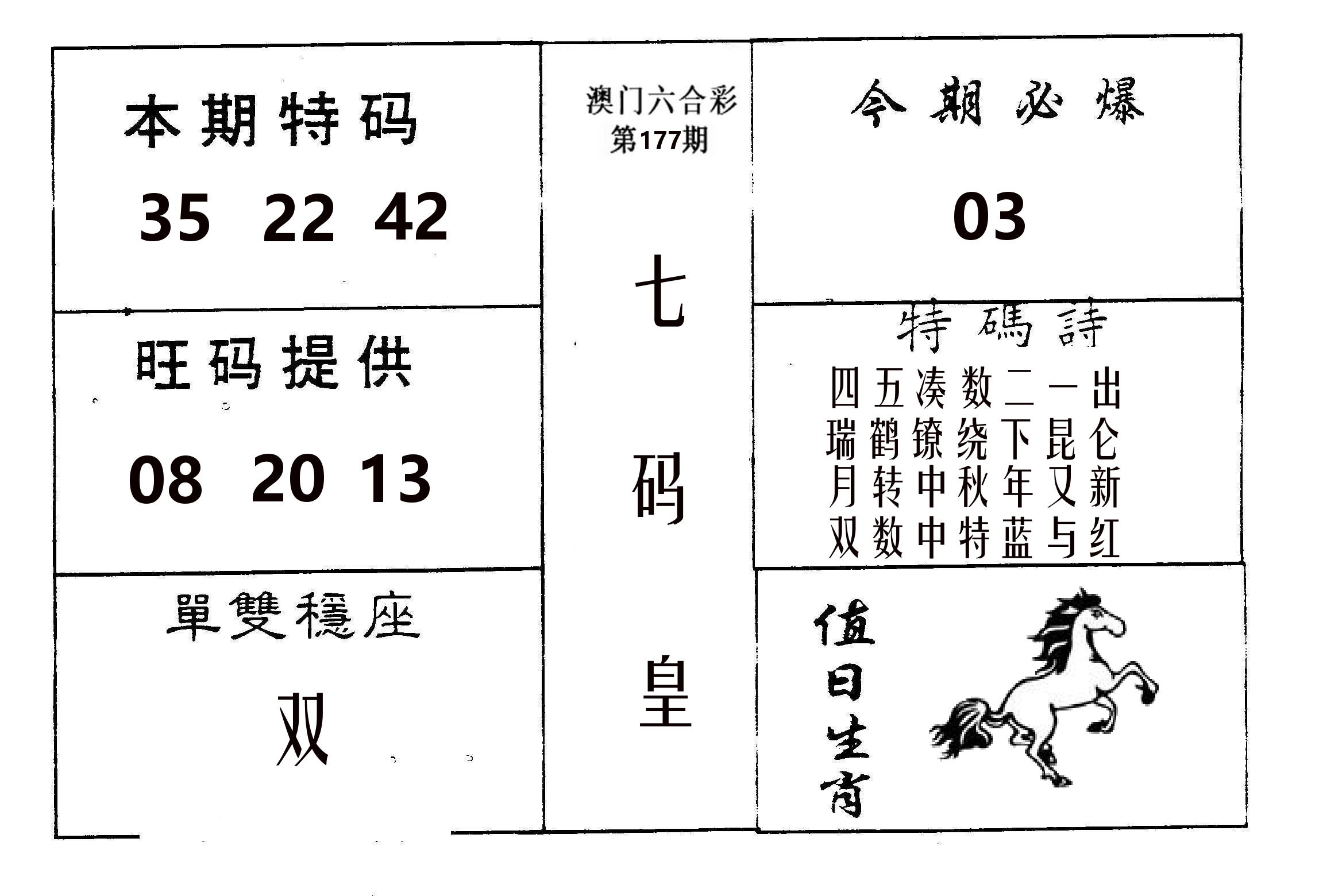 七码皇 第177期
