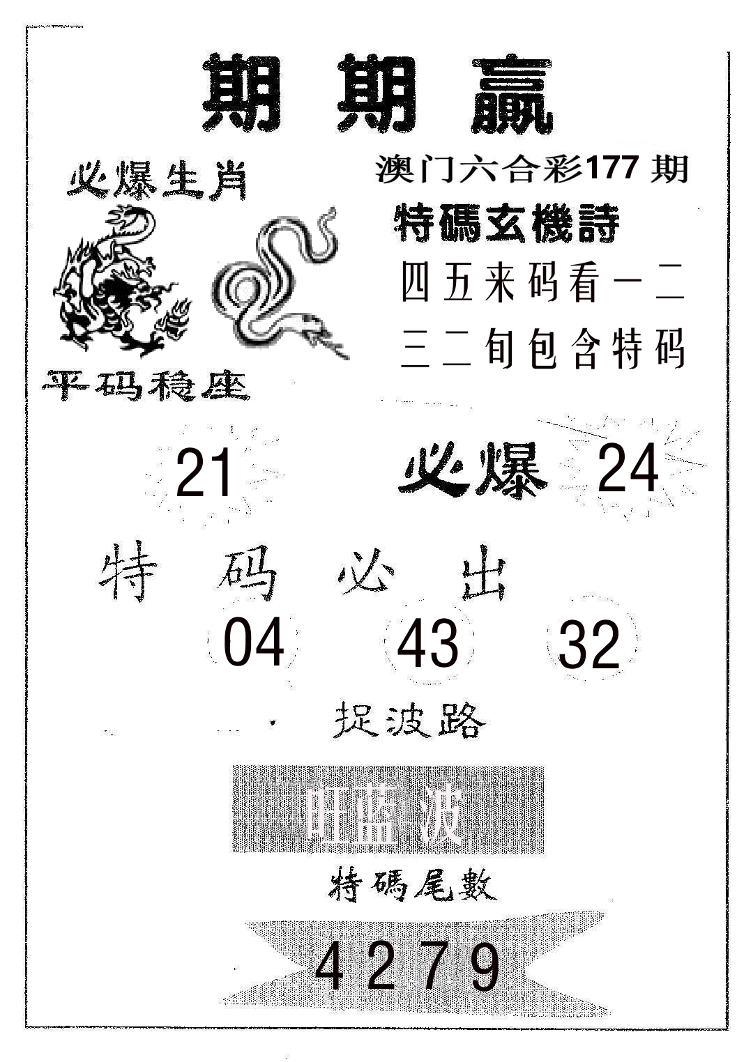 期期赢 第177期