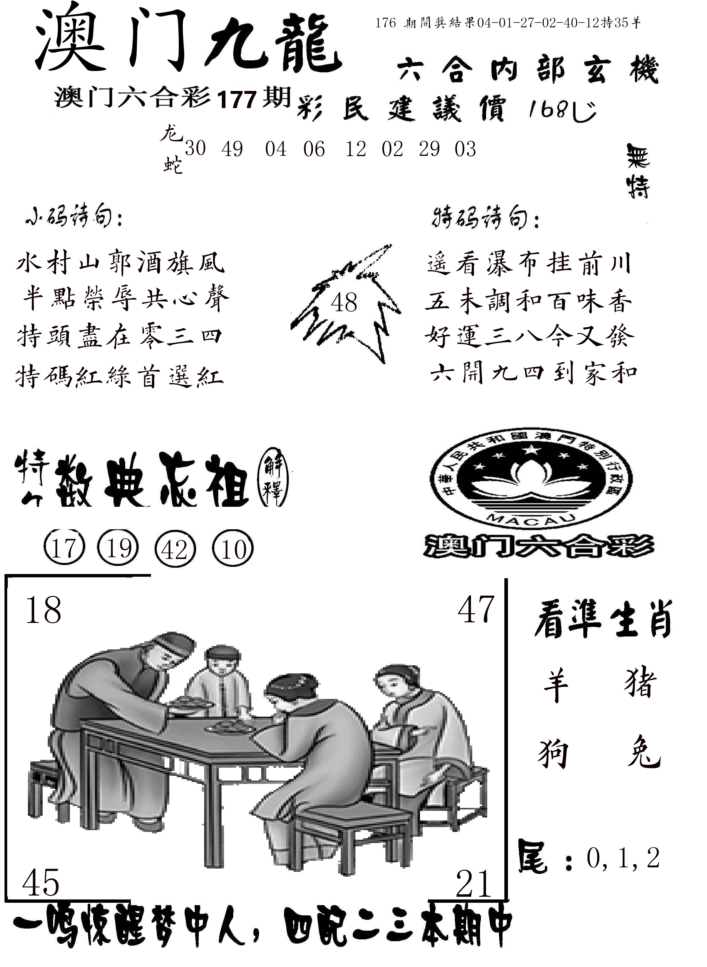 澳门传真1 第177期