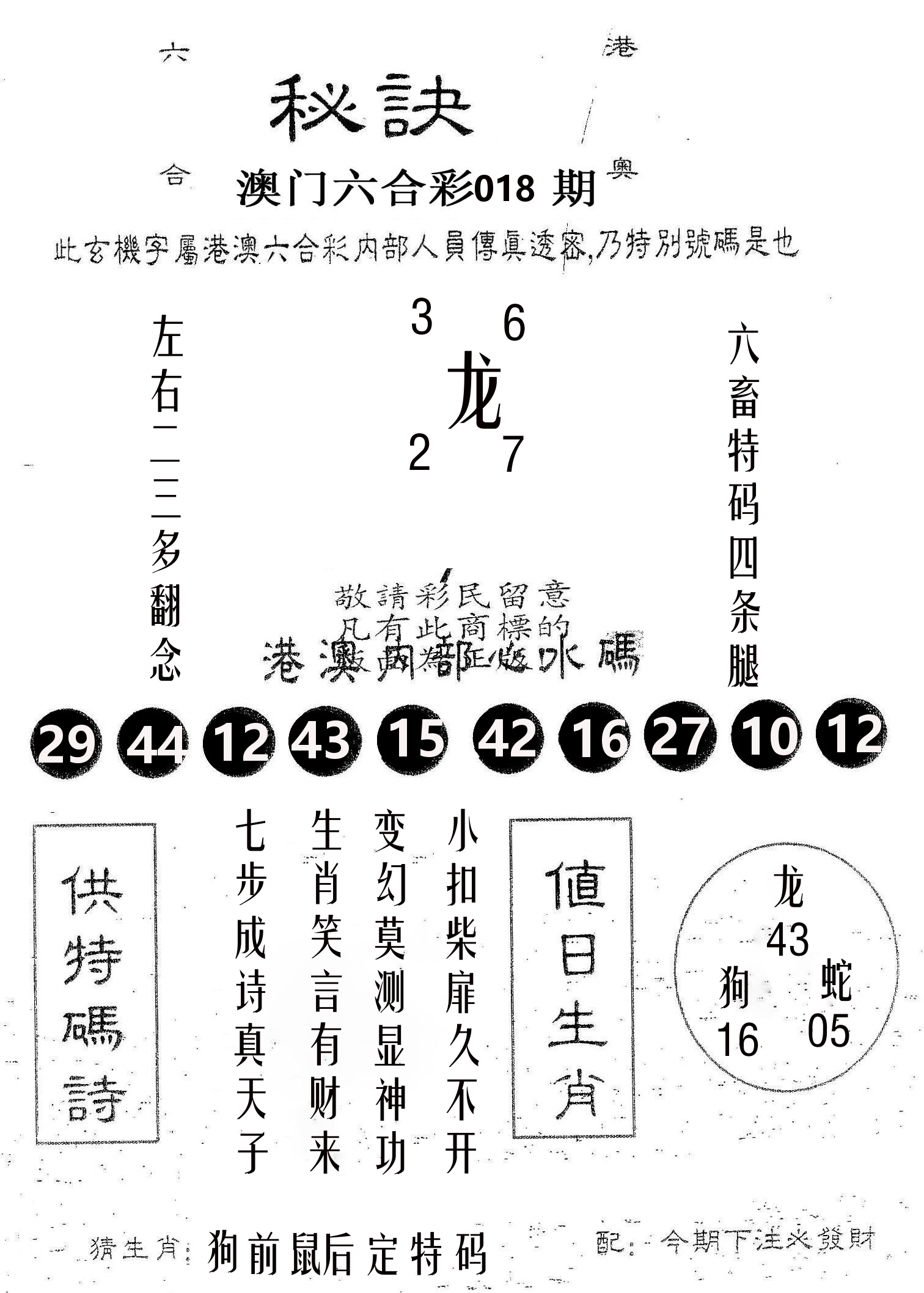 秘决 第18期