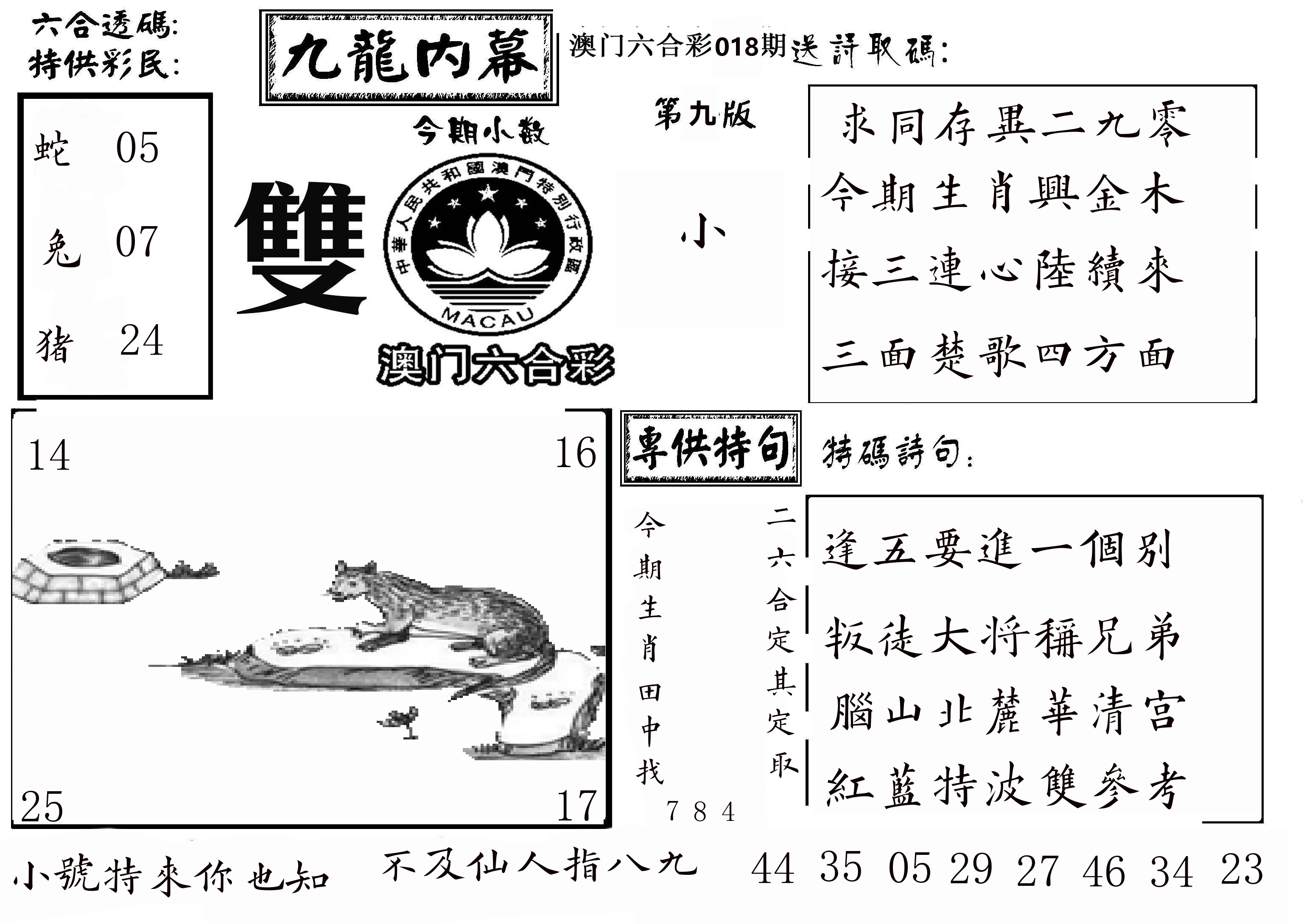 澳门传真3 第18期