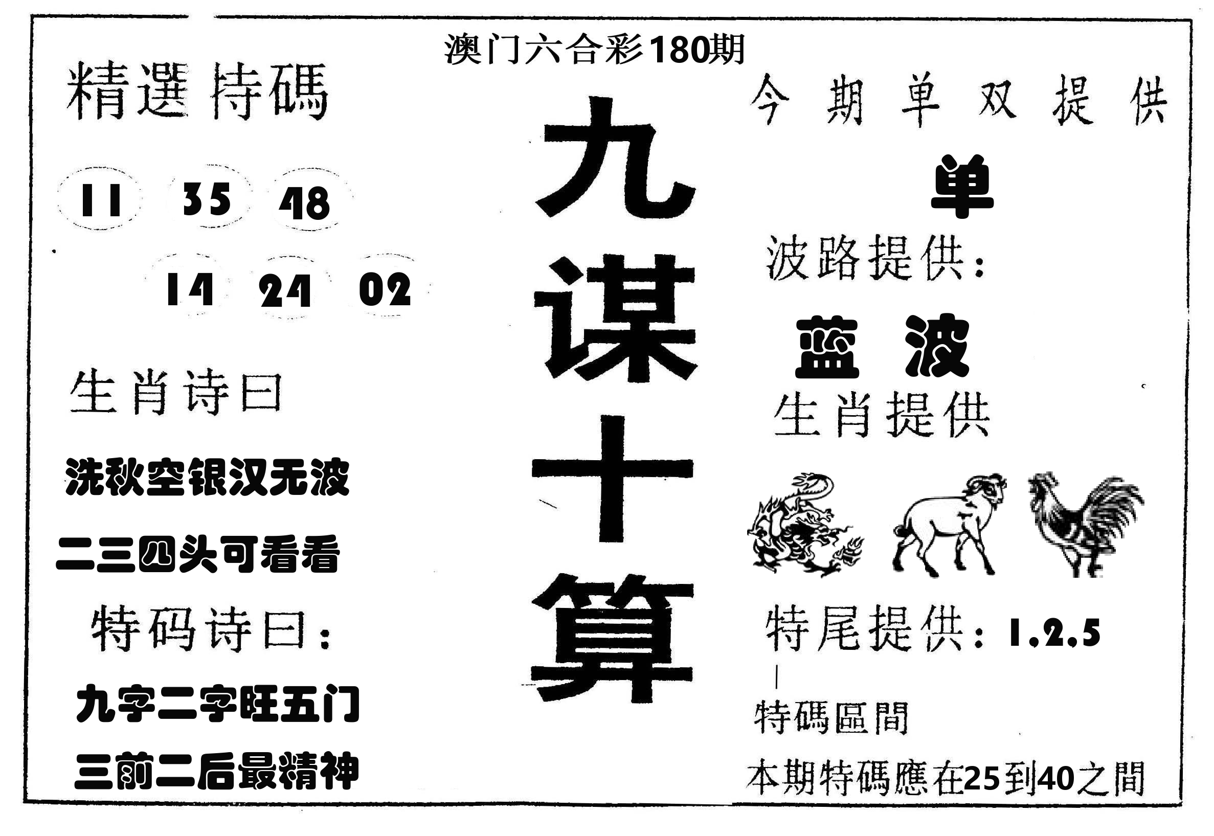 九谋十算 第180期
