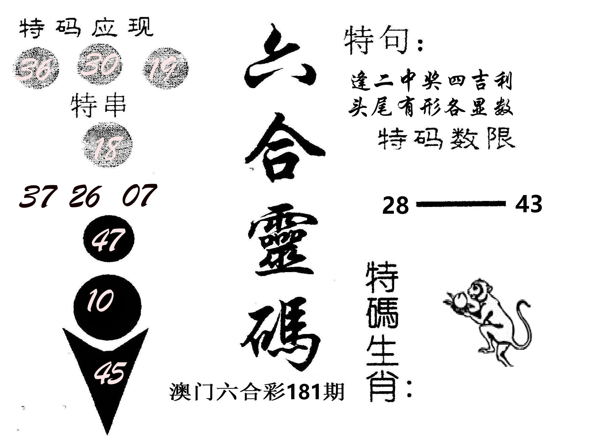 六合灵码 第181期