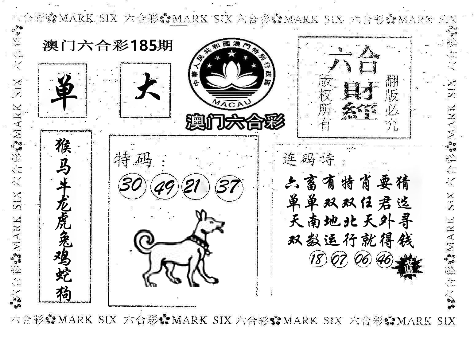 六合财经 第185期