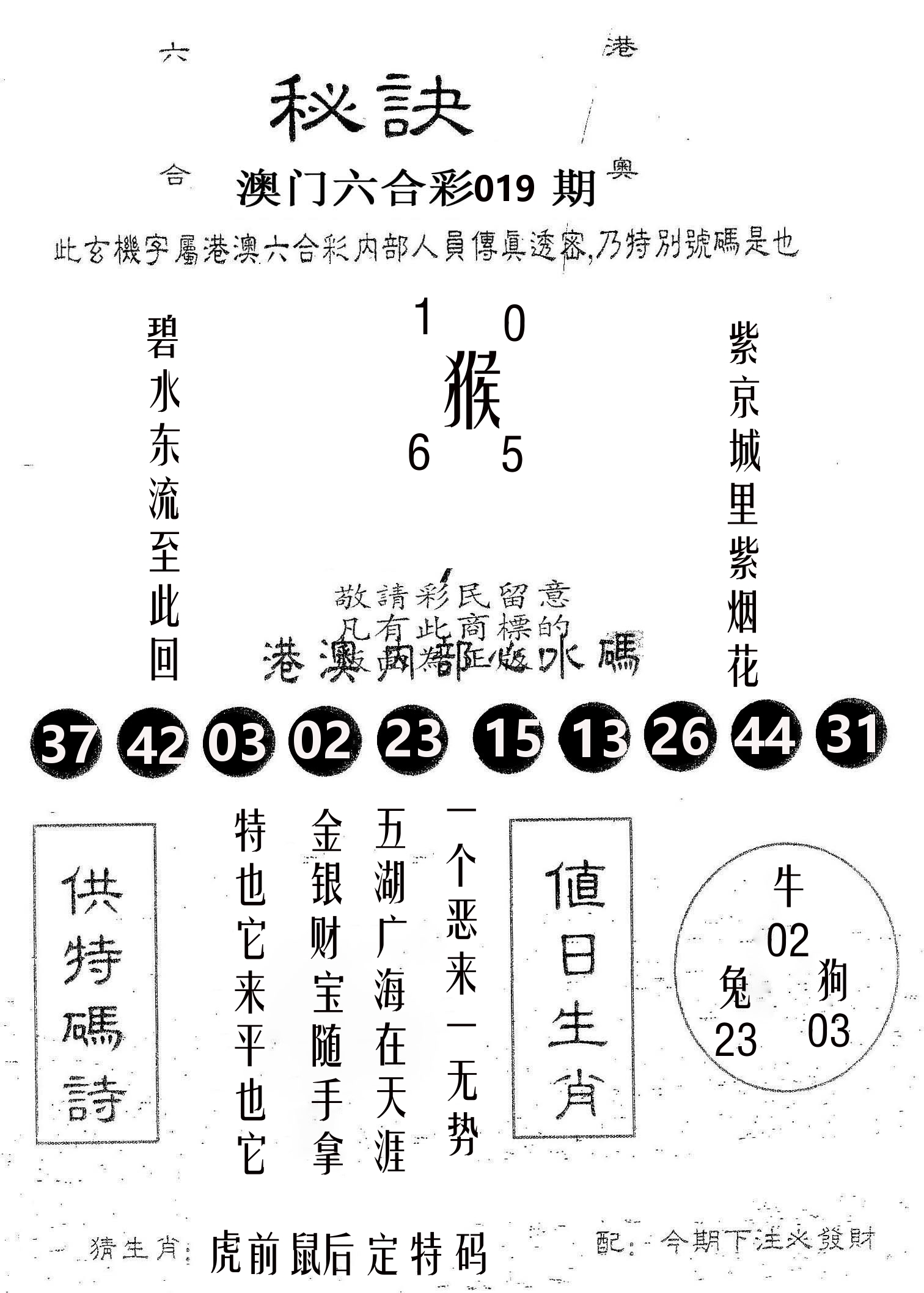 秘决 第19期