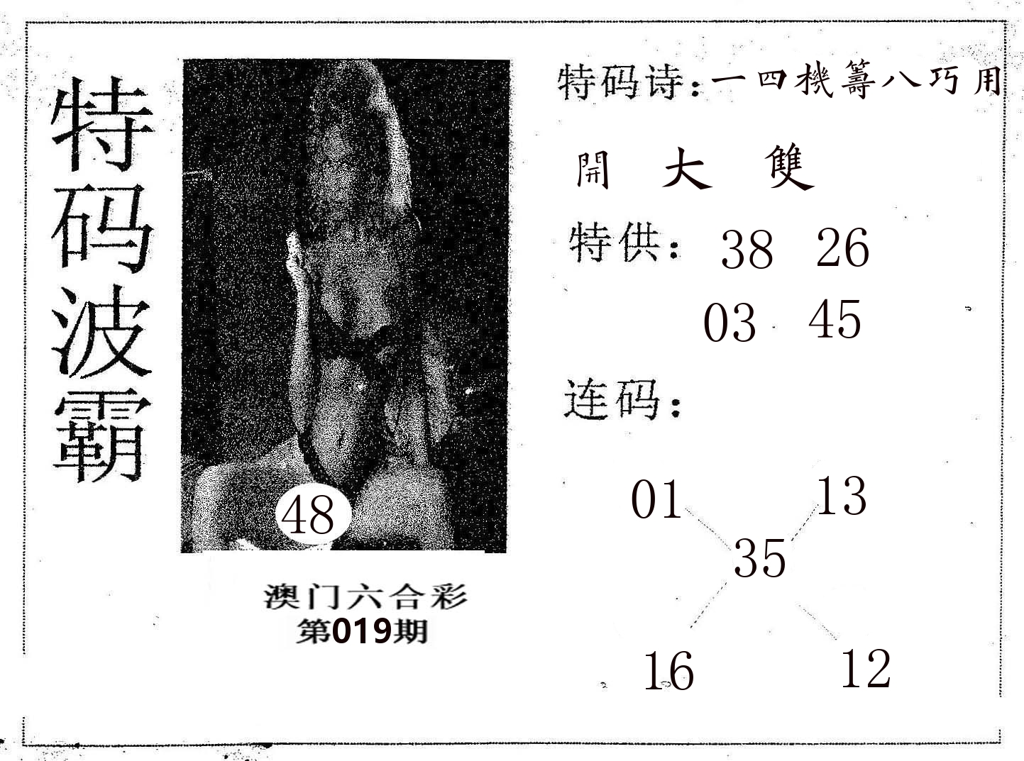特码波霸 第19期