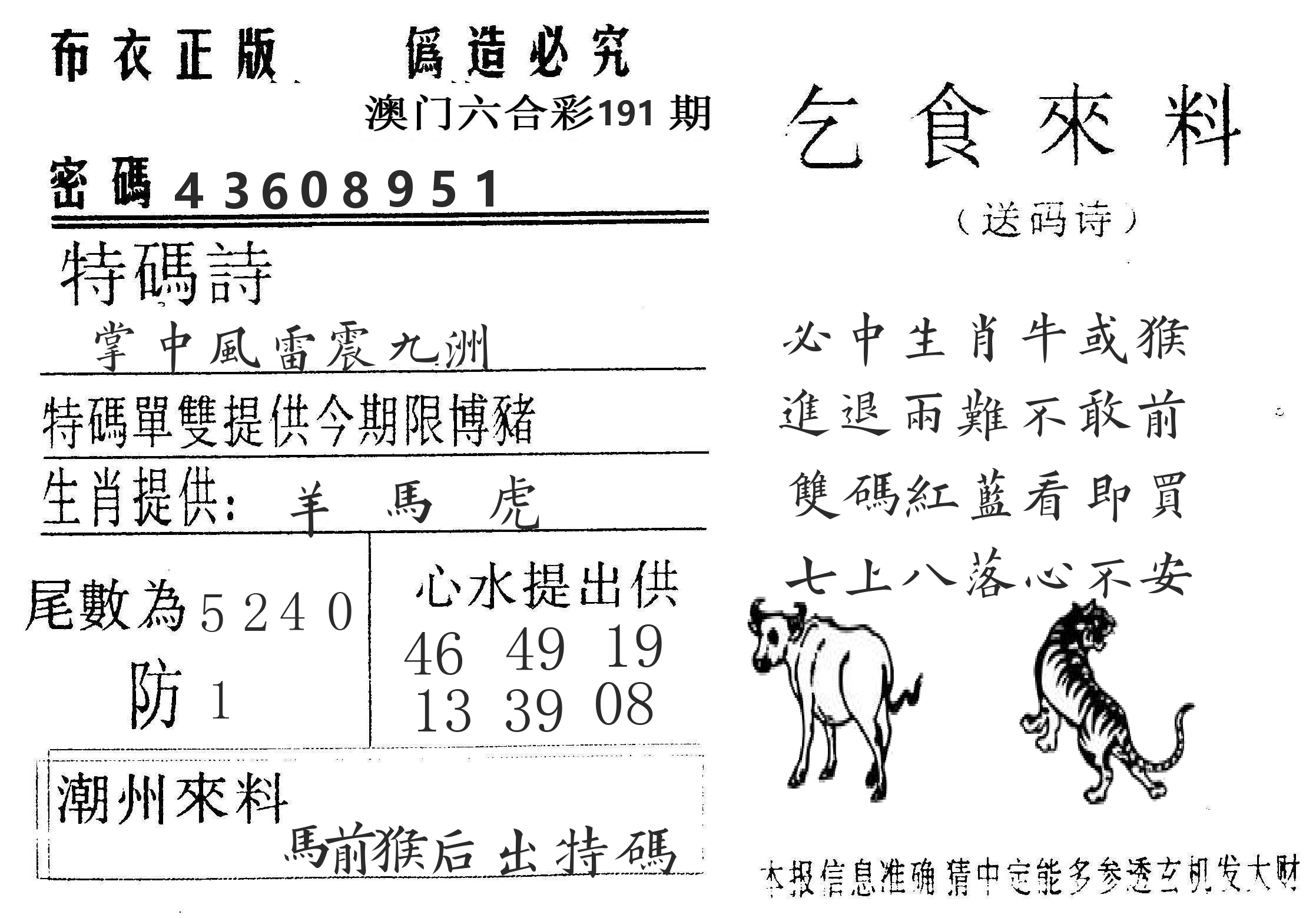千禧码王 第191期