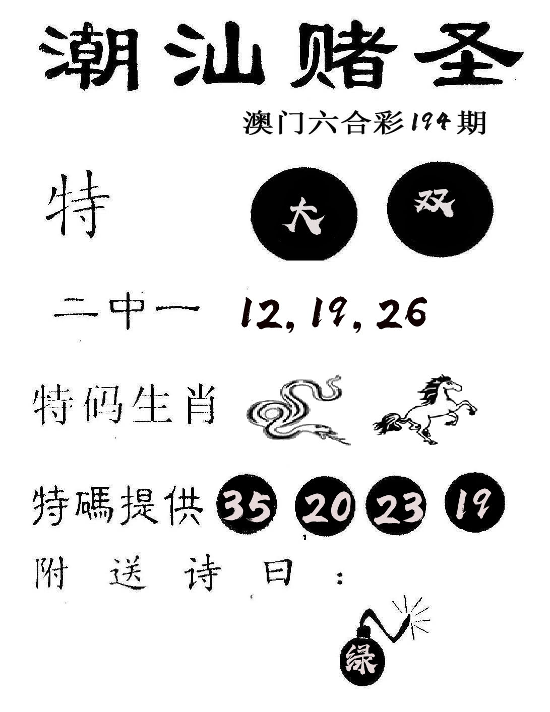 潮汕赌圣 第194期