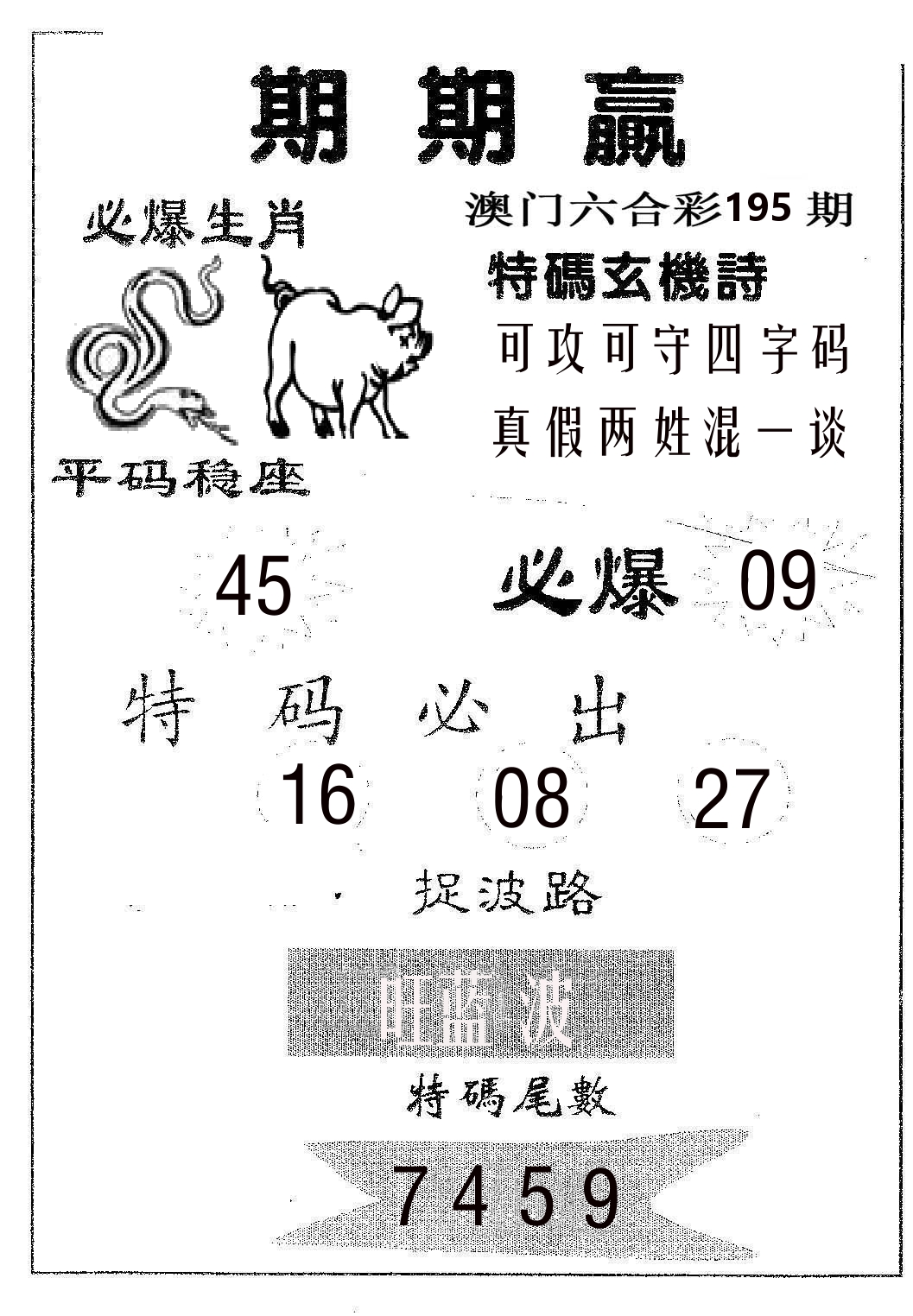 期期赢 第195期