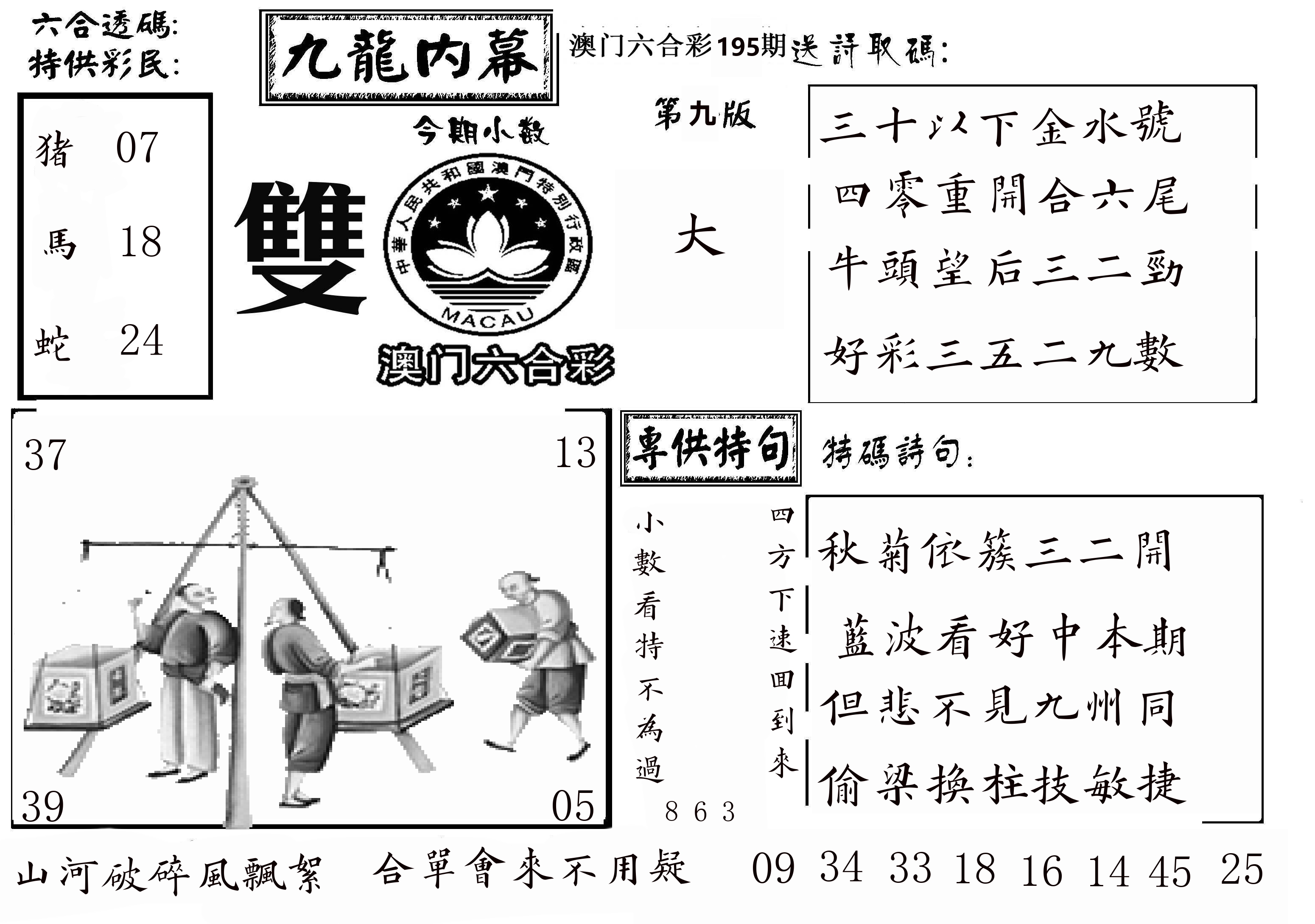 澳门传真3 第195期