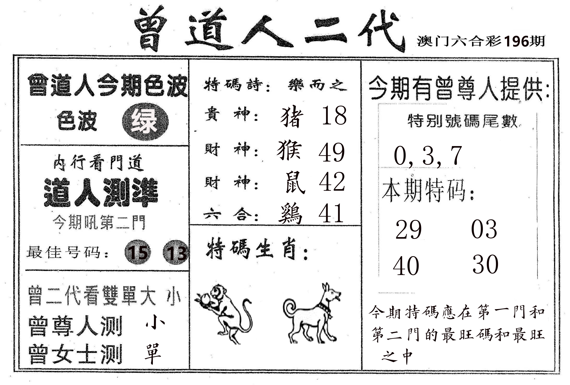 曾二代 第196期
