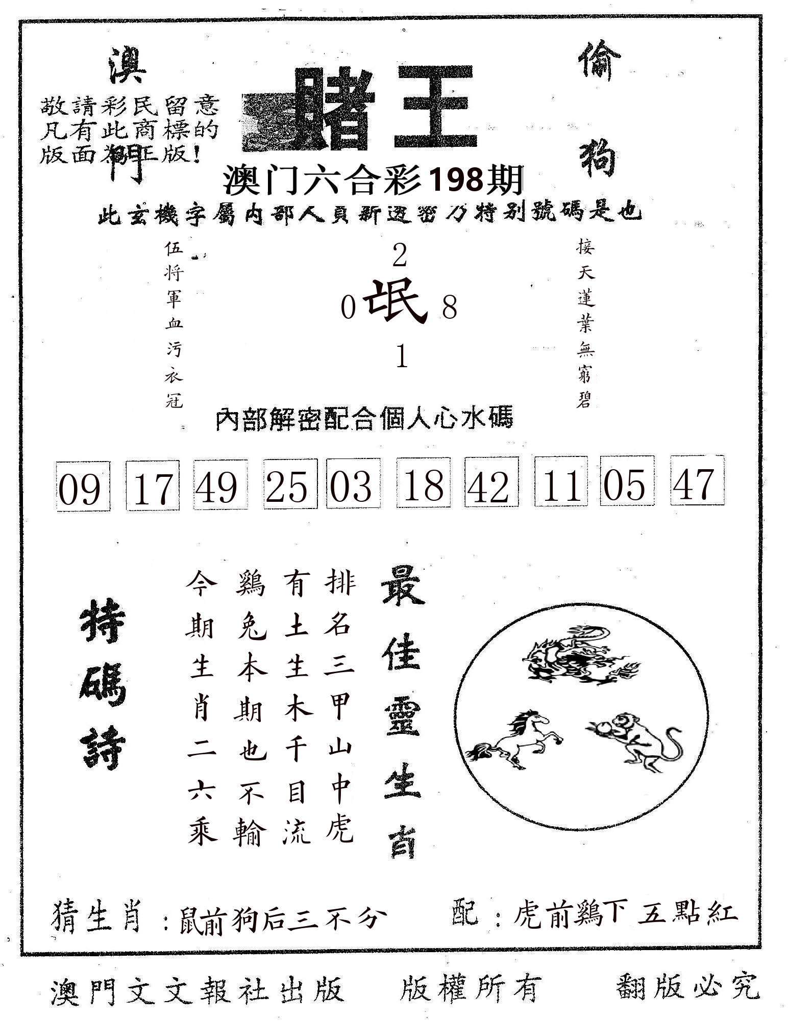 赌王 第198期