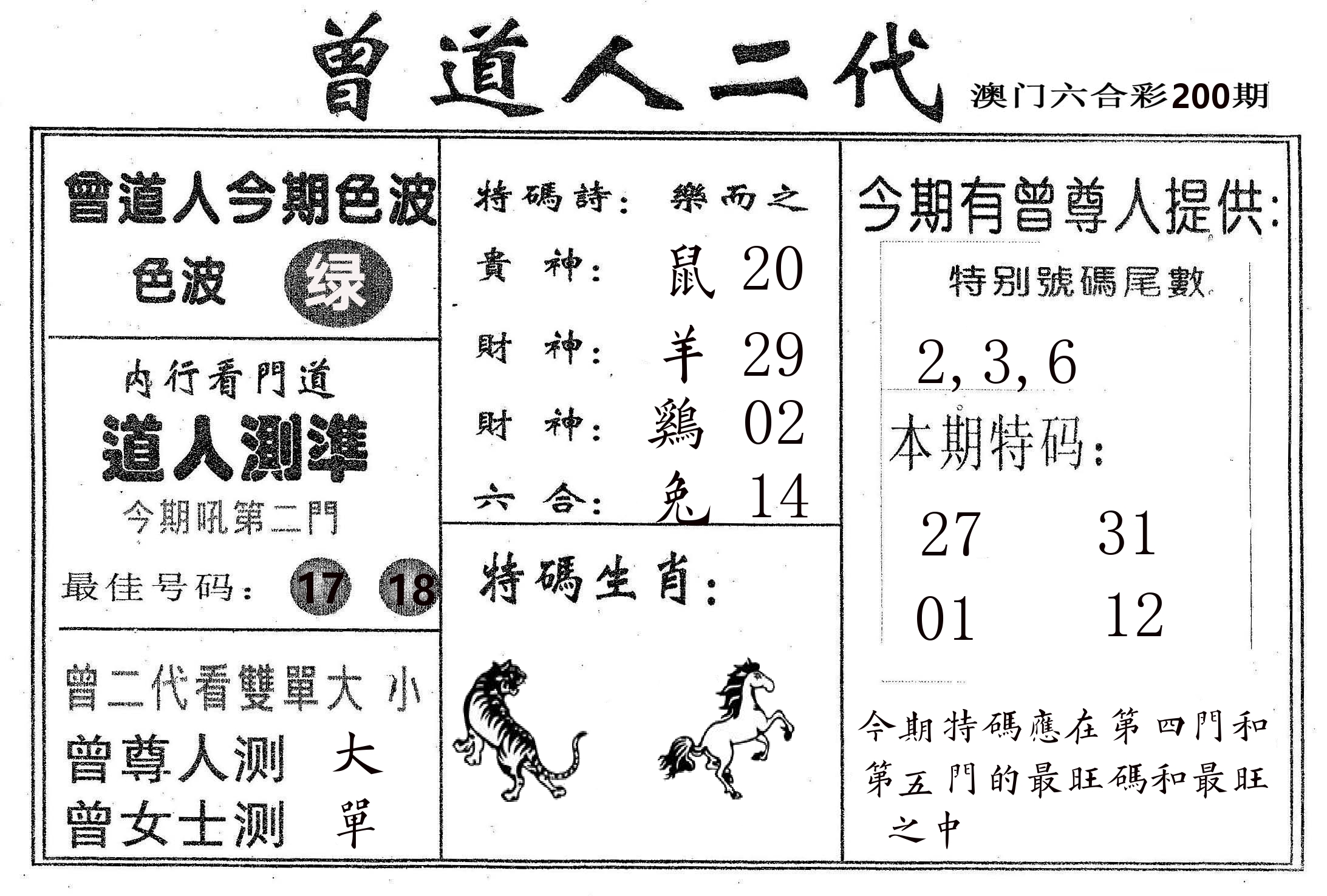 曾二代 第200期