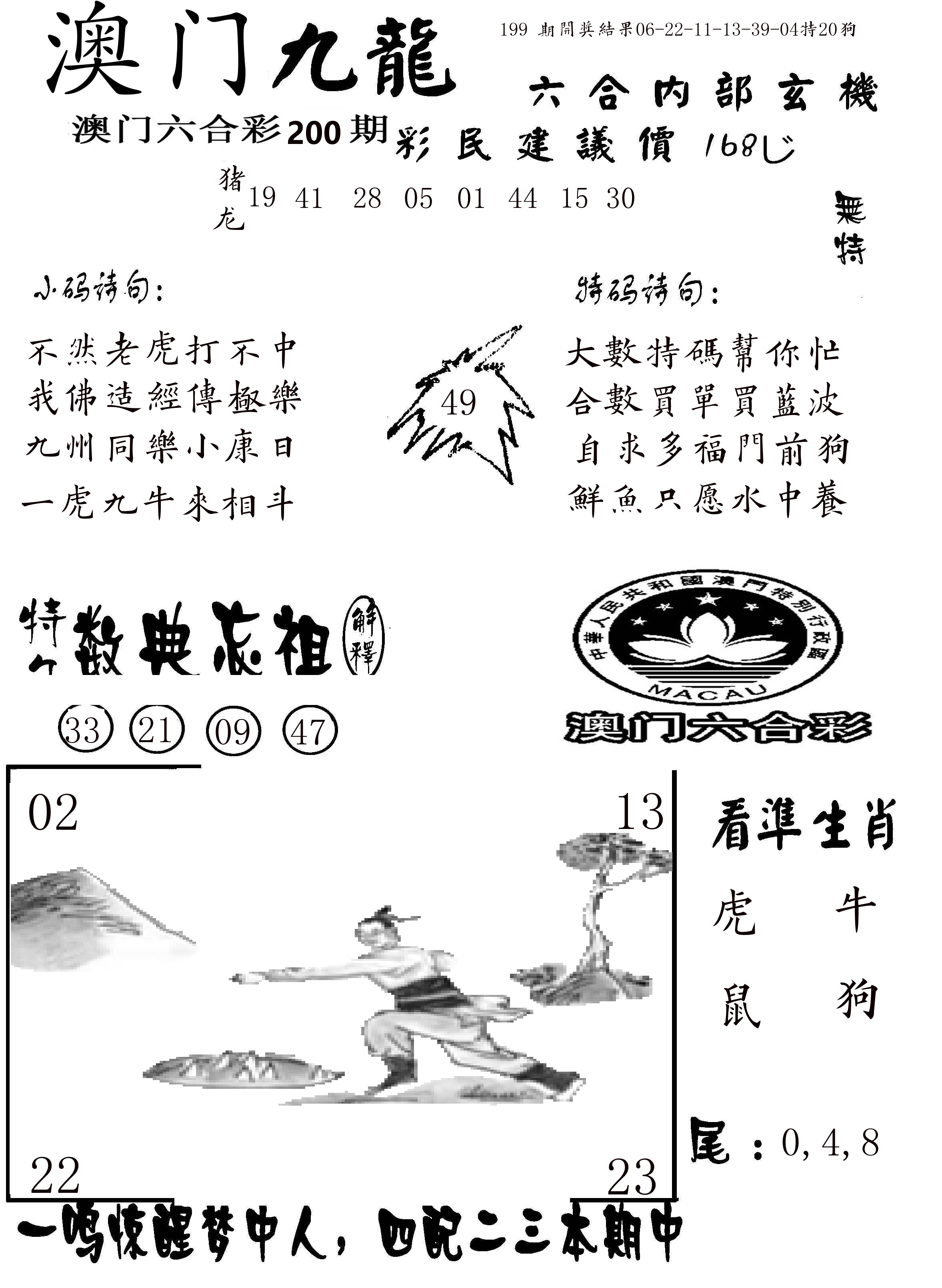 澳门传真1 第200期