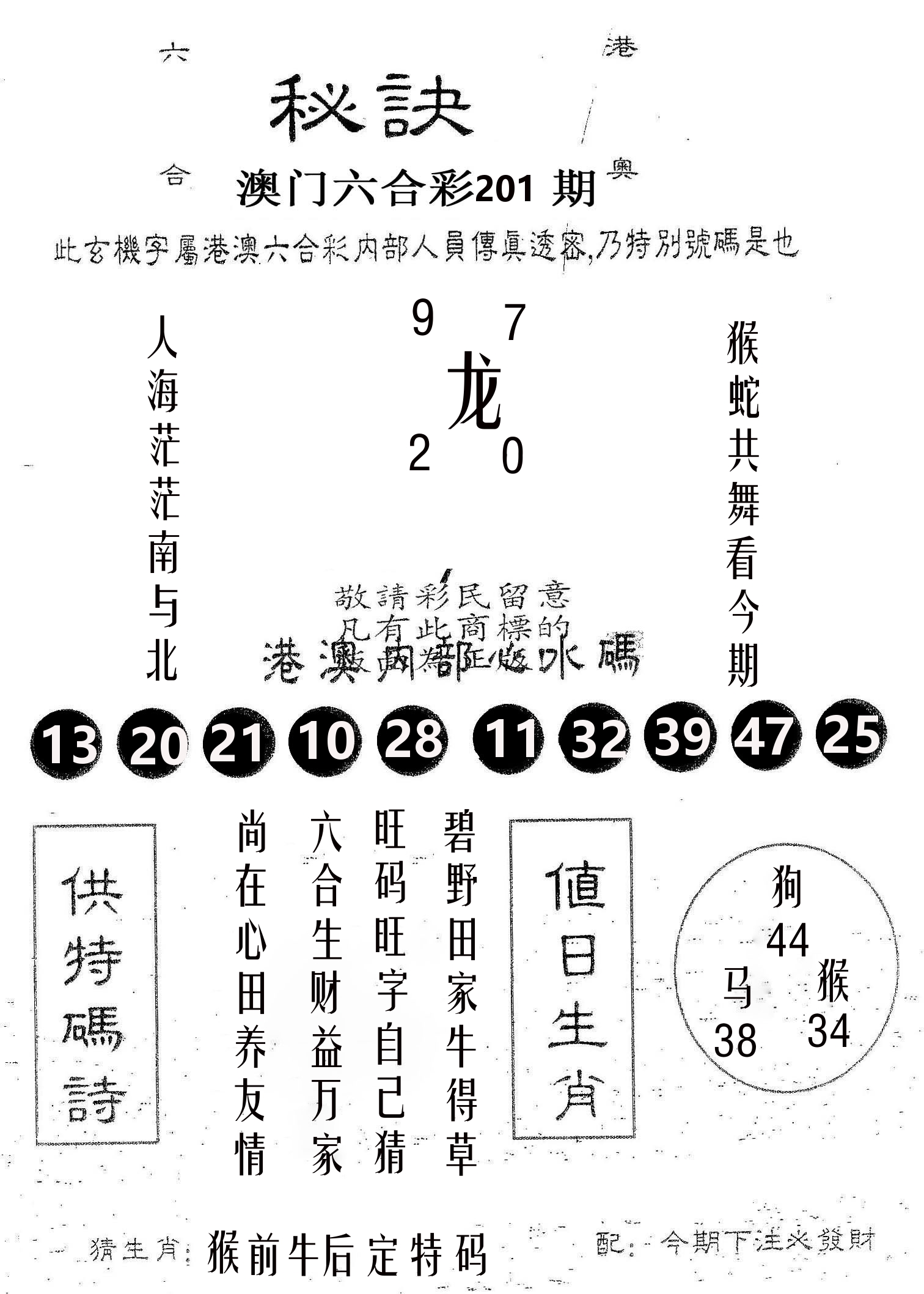 秘决 第201期