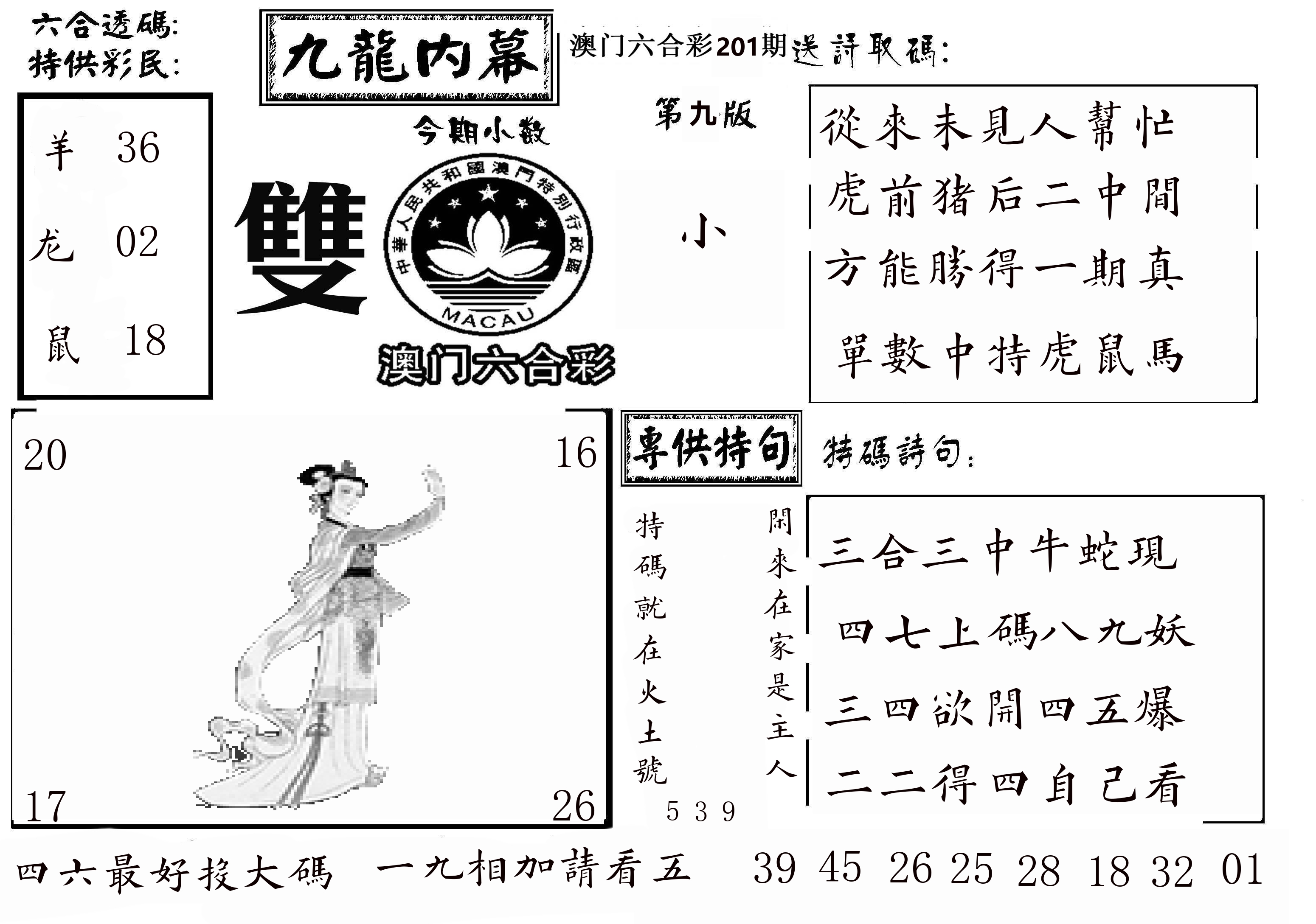 澳门传真3 第201期